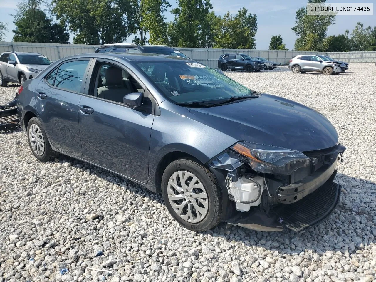 2019 Toyota Corolla L VIN: 2T1BURHE0KC174435 Lot: 68939254