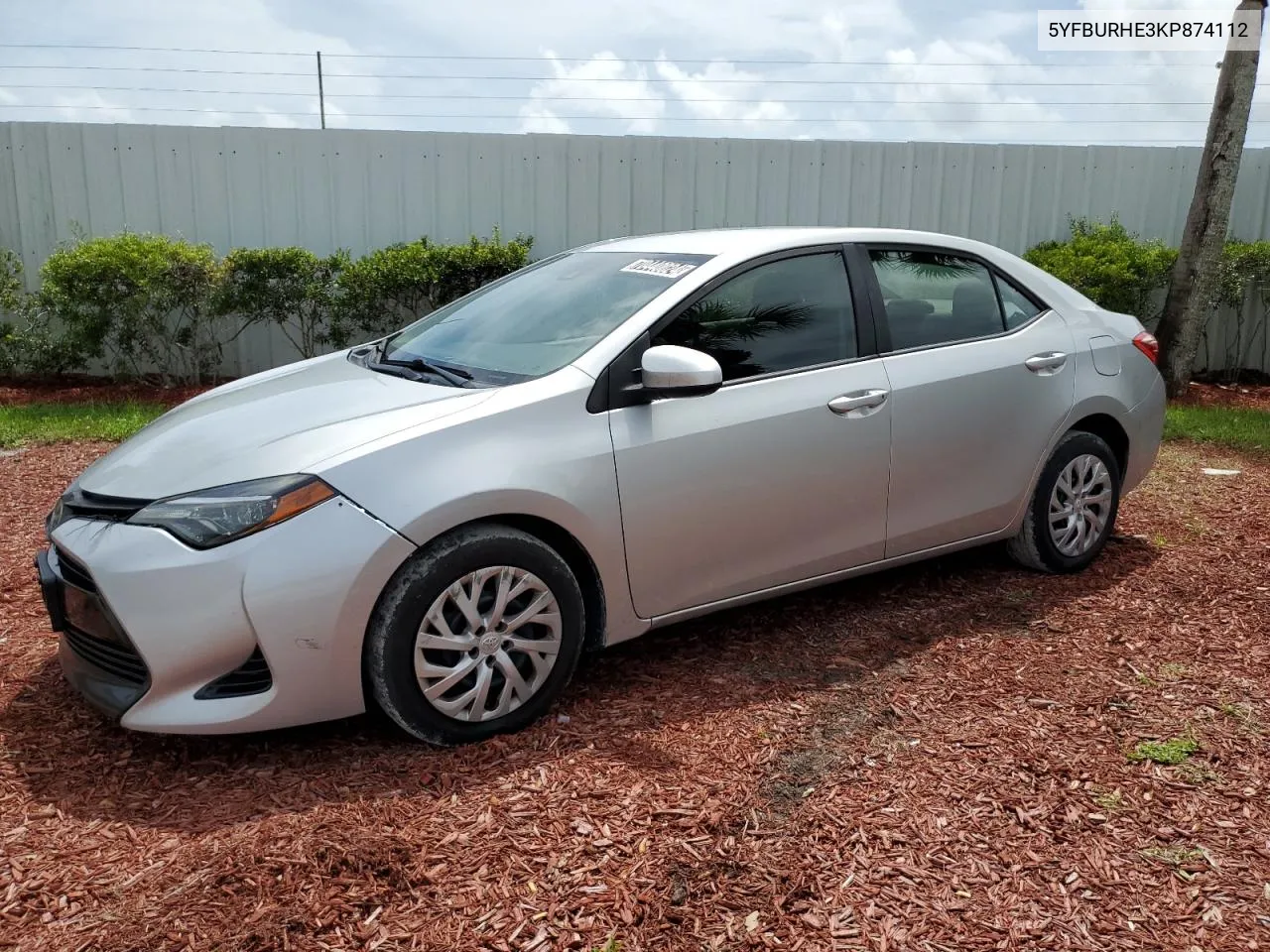 2019 Toyota Corolla L VIN: 5YFBURHE3KP874112 Lot: 70440024