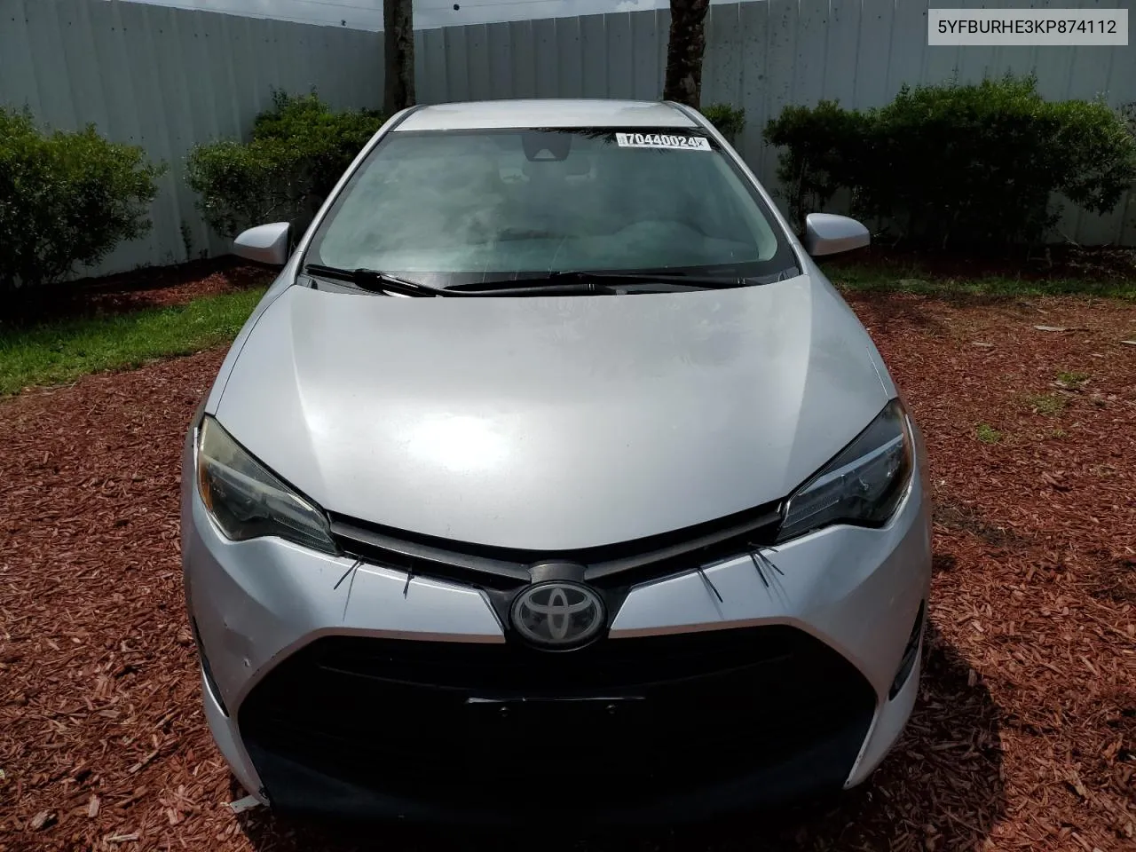 2019 Toyota Corolla L VIN: 5YFBURHE3KP874112 Lot: 70440024