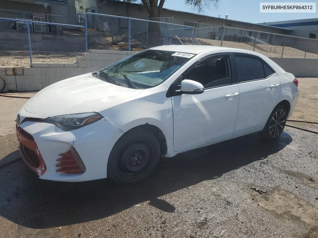 2019 Toyota Corolla L VIN: 5YFBURHE5KP864312 Lot: 70615224