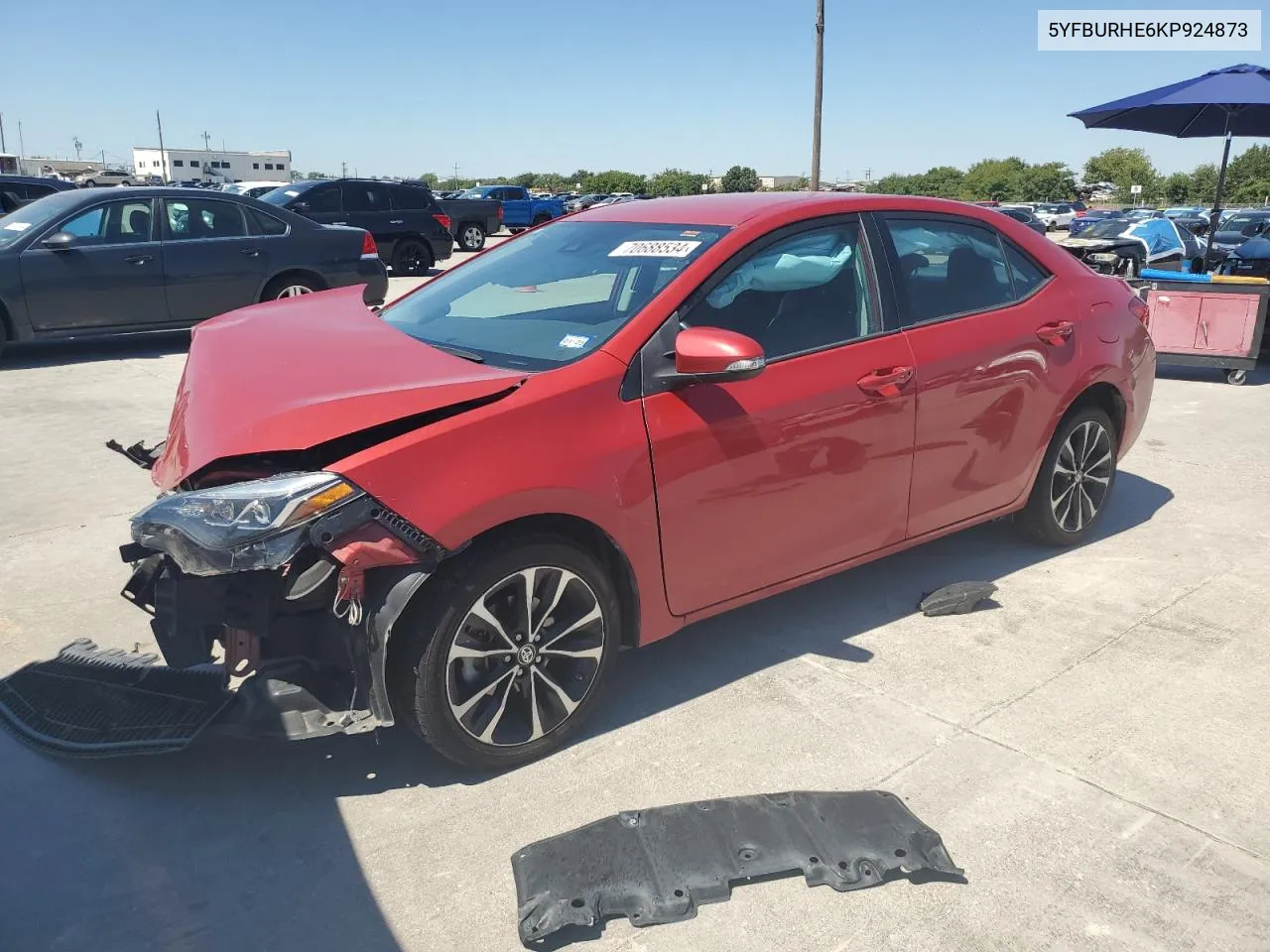 2019 Toyota Corolla L VIN: 5YFBURHE6KP924873 Lot: 70688534