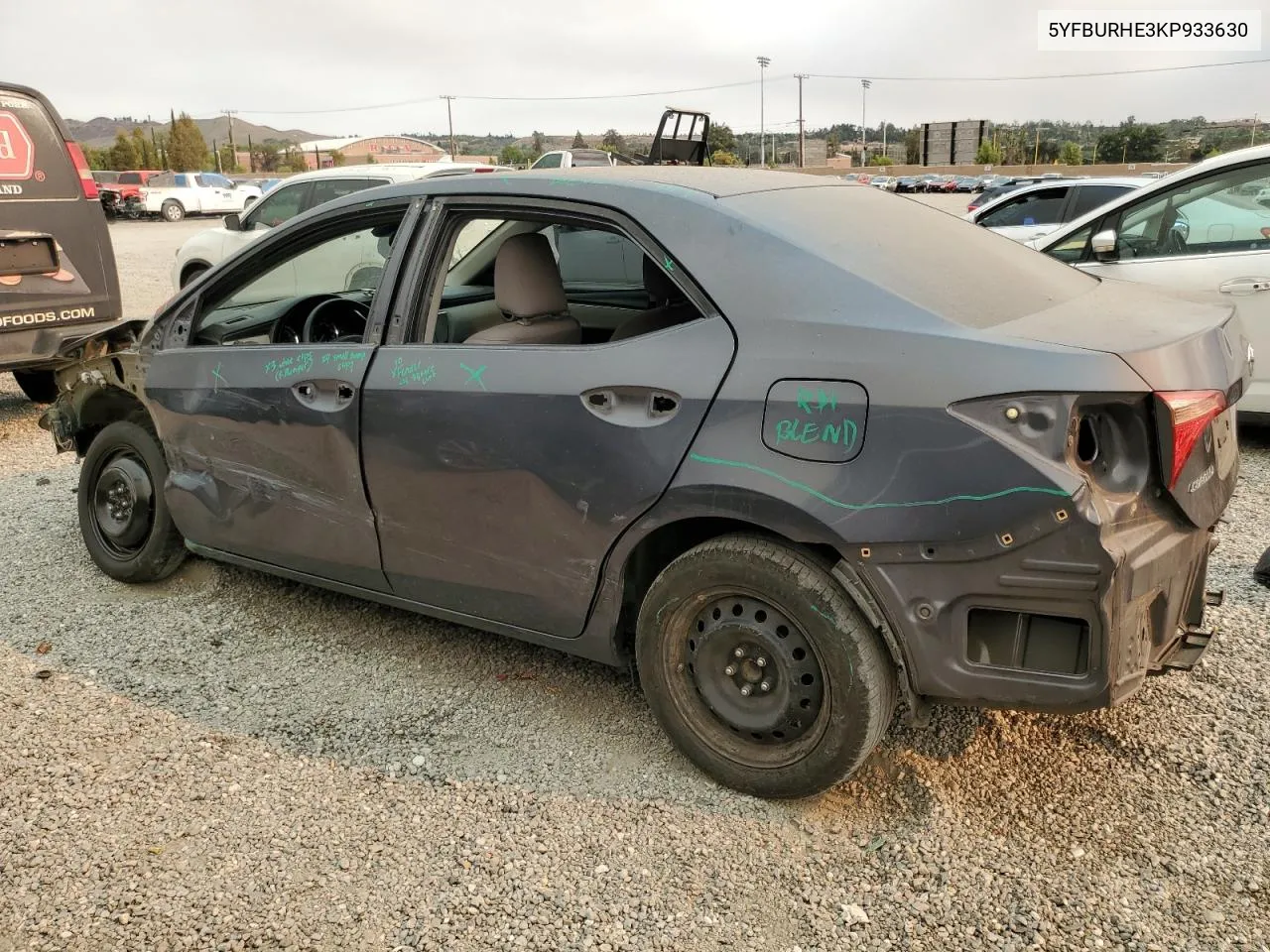 2019 Toyota Corolla L VIN: 5YFBURHE3KP933630 Lot: 70832224