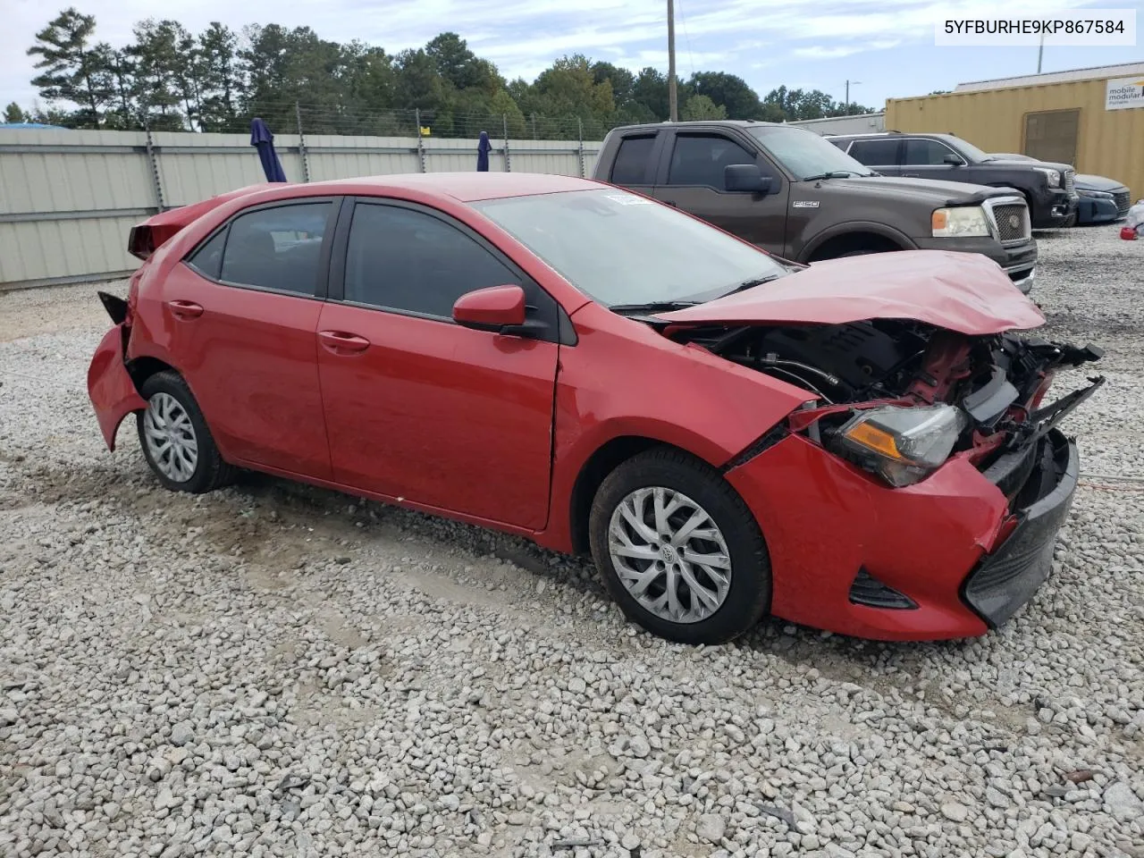 2019 Toyota Corolla L VIN: 5YFBURHE9KP867584 Lot: 70844684