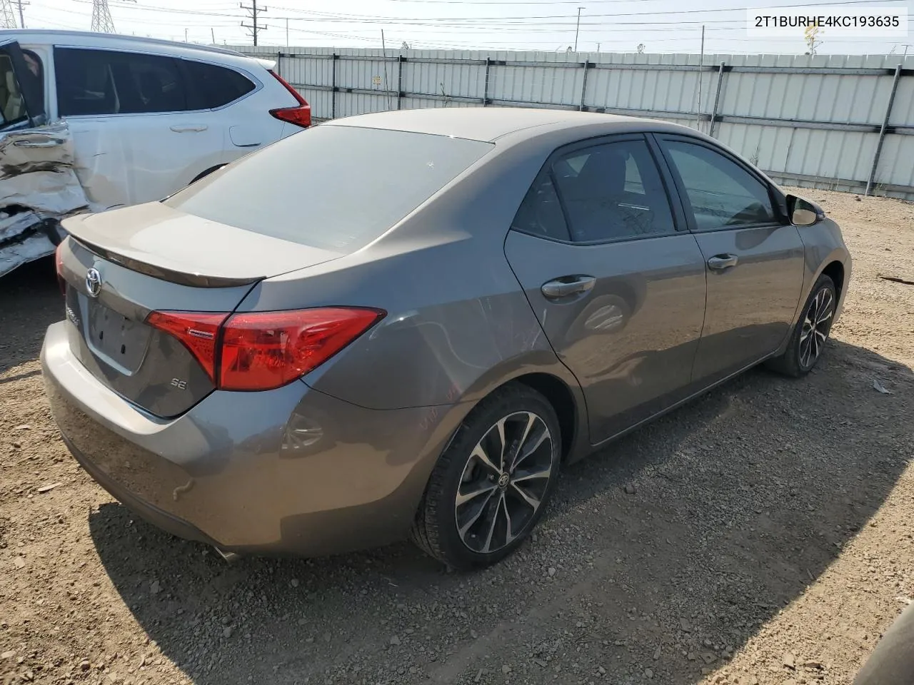 2019 Toyota Corolla L VIN: 2T1BURHE4KC193635 Lot: 70887454