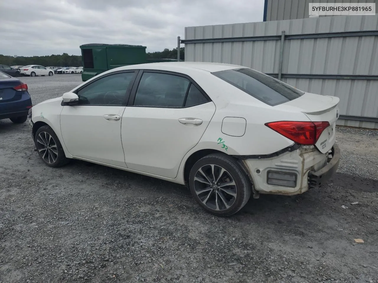 2019 Toyota Corolla L VIN: 5YFBURHE3KP881965 Lot: 71368584