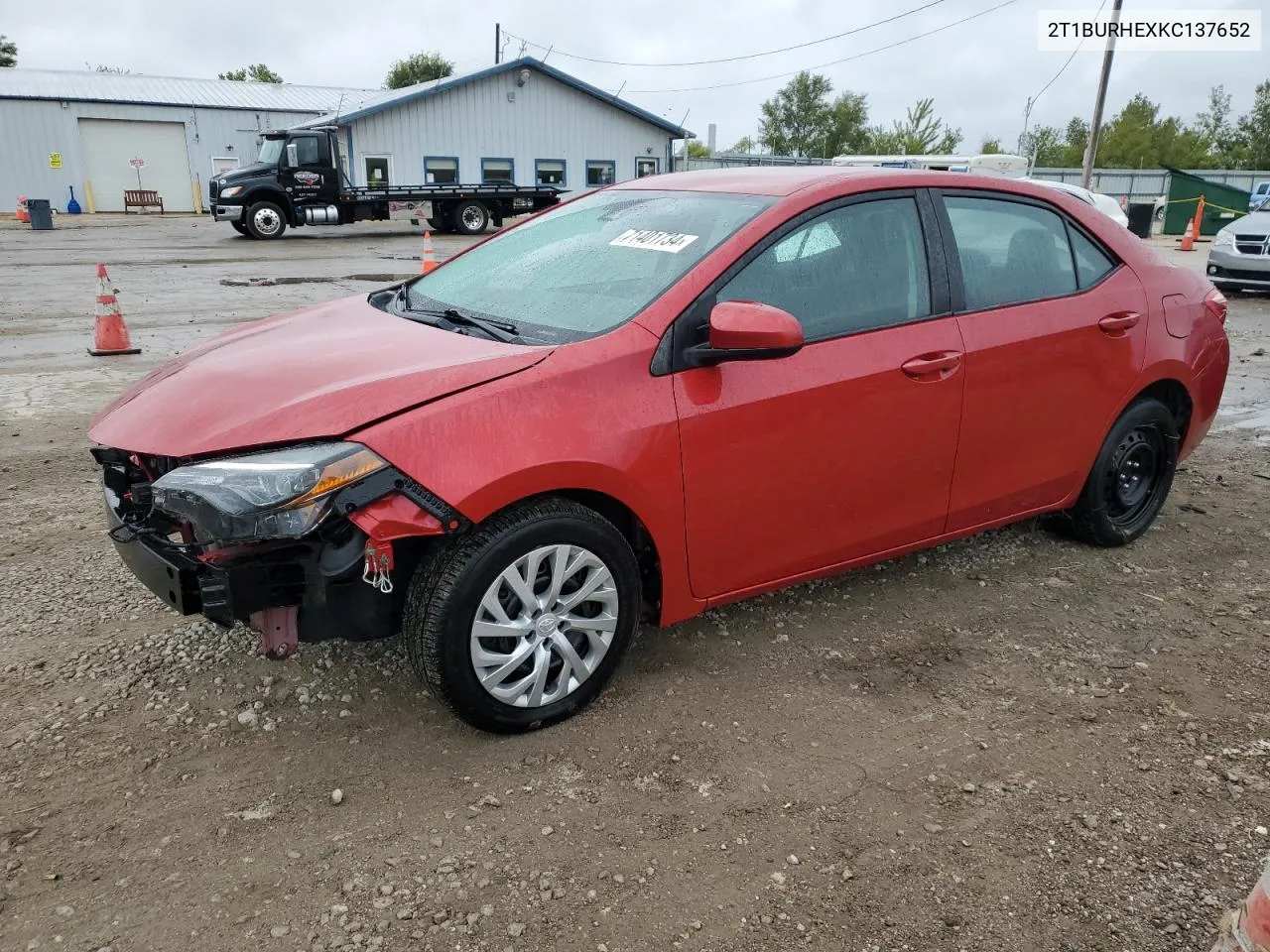 2019 Toyota Corolla L VIN: 2T1BURHEXKC137652 Lot: 71401734