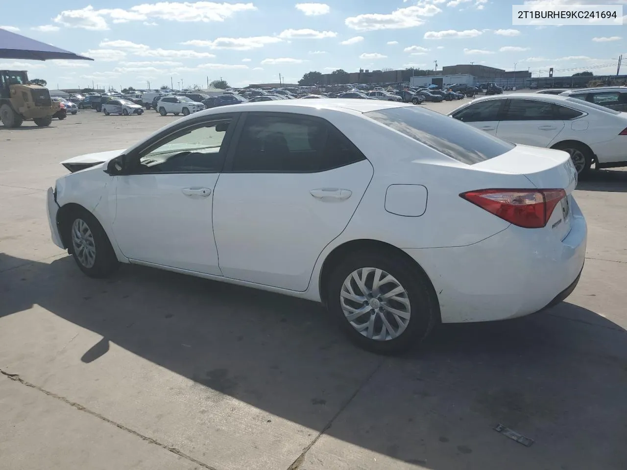 2019 Toyota Corolla L VIN: 2T1BURHE9KC241694 Lot: 72203554