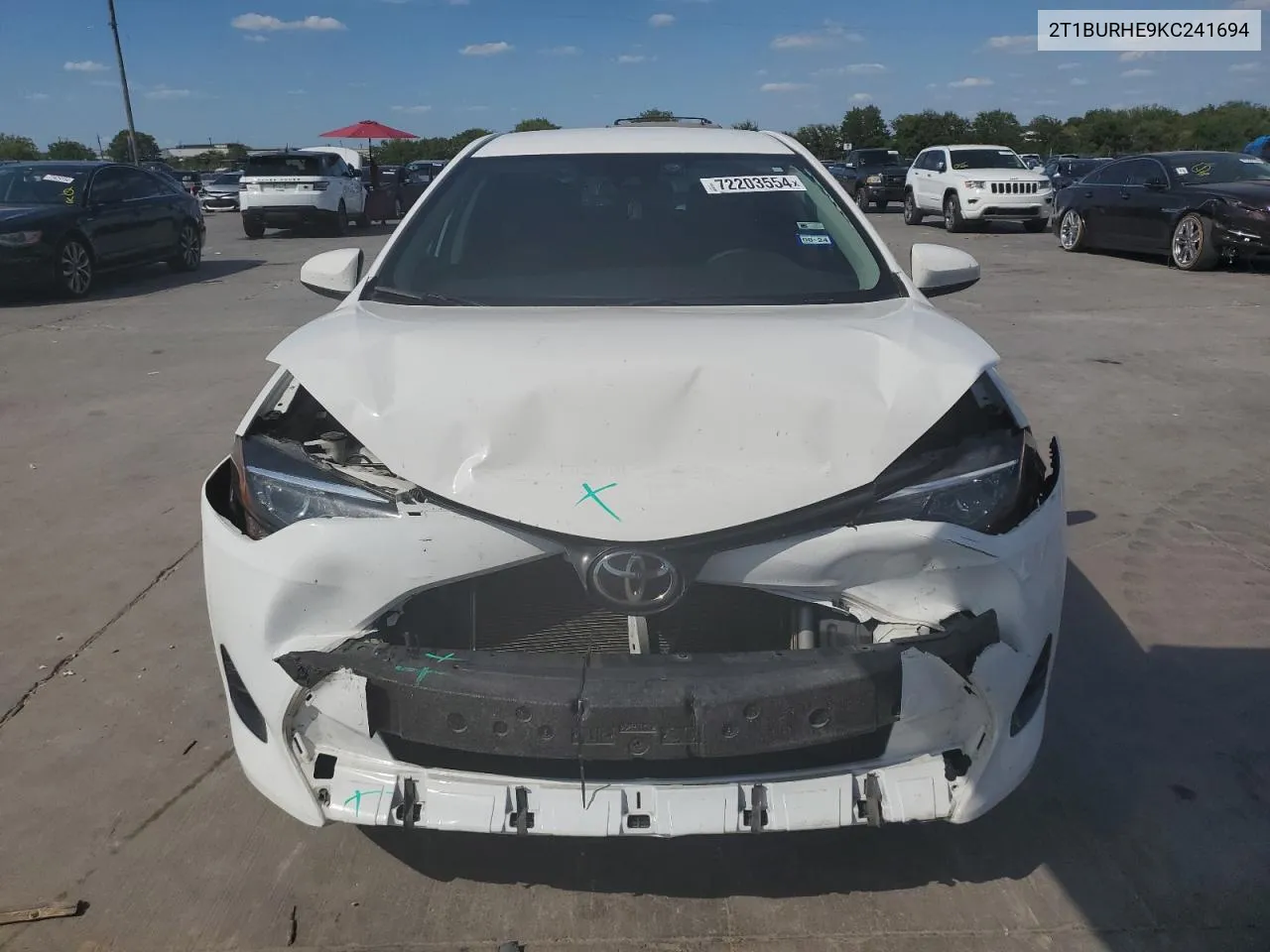 2019 Toyota Corolla L VIN: 2T1BURHE9KC241694 Lot: 72203554