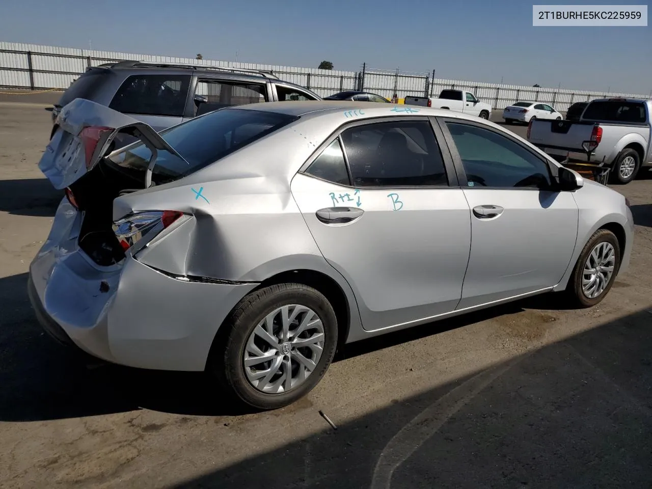 2019 Toyota Corolla L VIN: 2T1BURHE5KC225959 Lot: 72598134