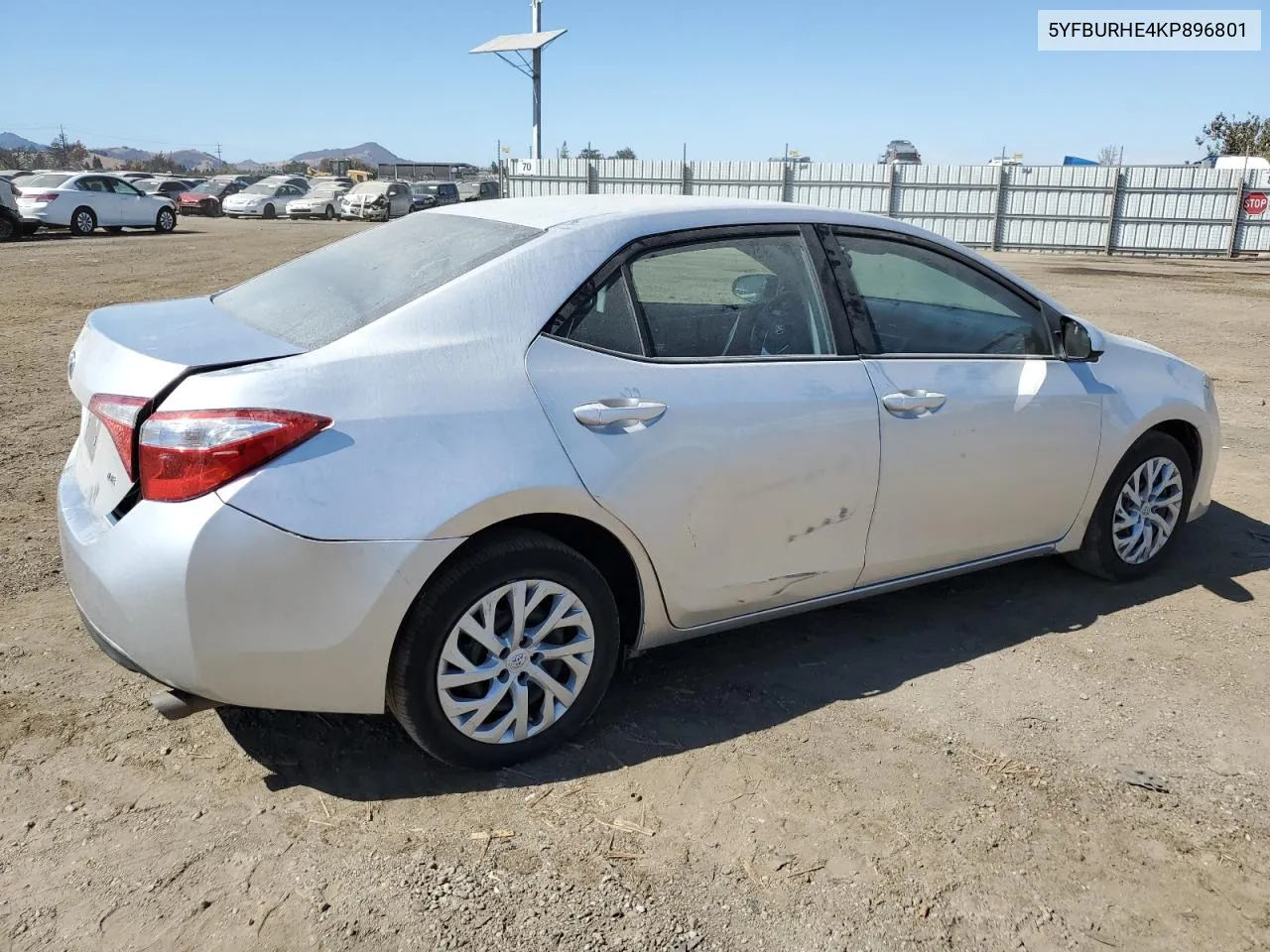 2019 Toyota Corolla L VIN: 5YFBURHE4KP896801 Lot: 72602584