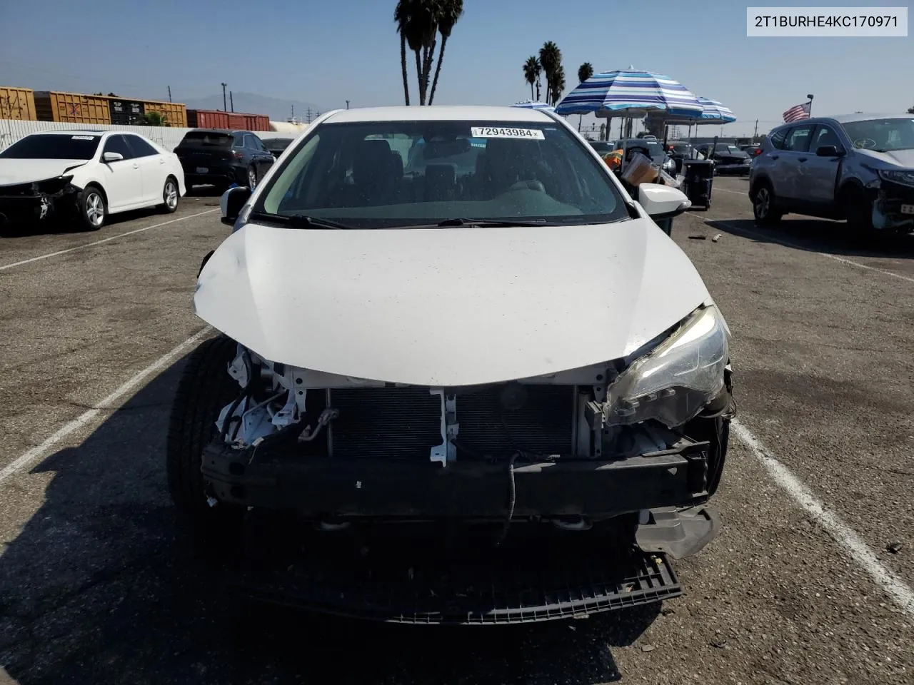 2019 Toyota Corolla L VIN: 2T1BURHE4KC170971 Lot: 72943984