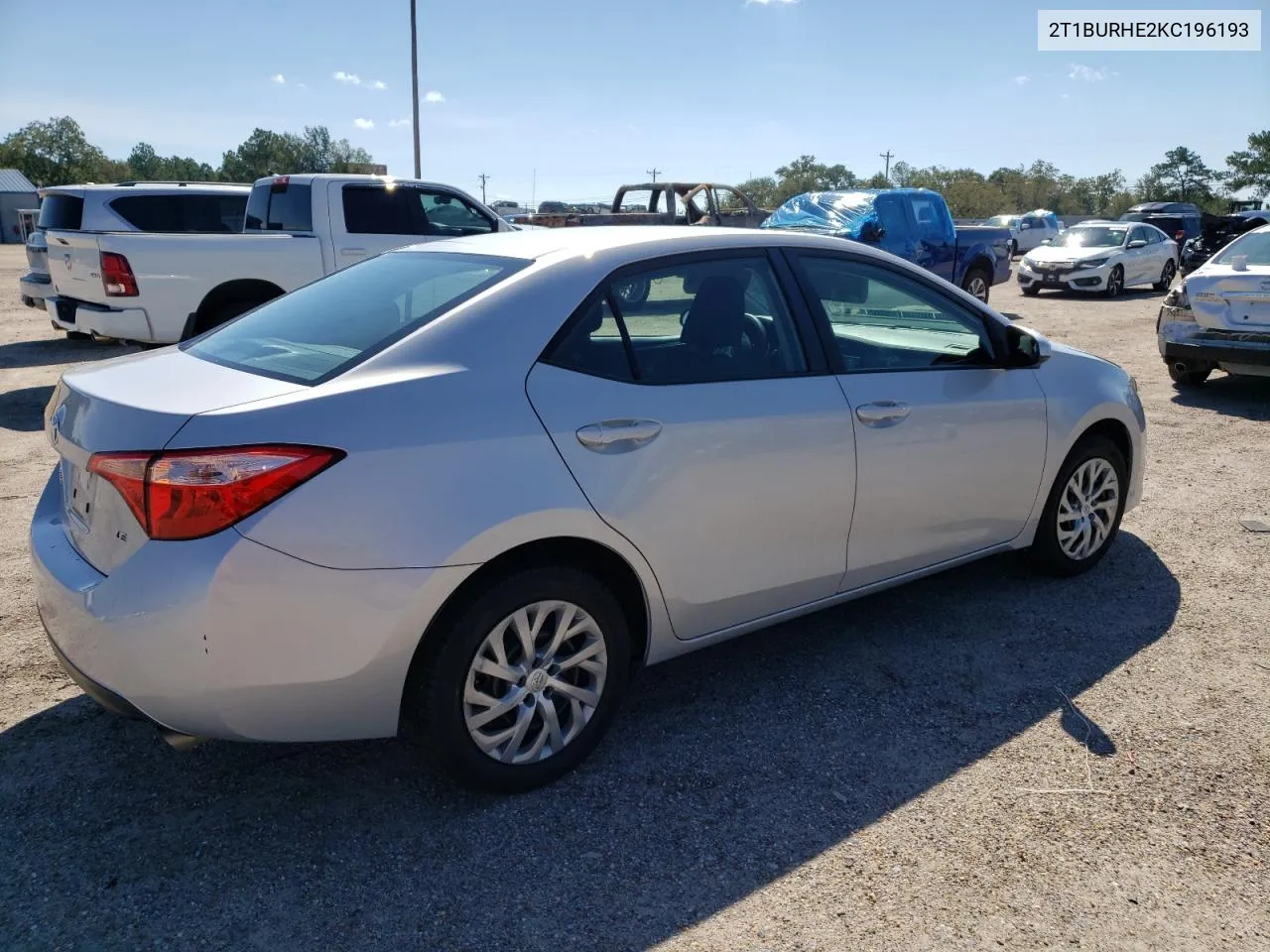 2019 Toyota Corolla L VIN: 2T1BURHE2KC196193 Lot: 73338634