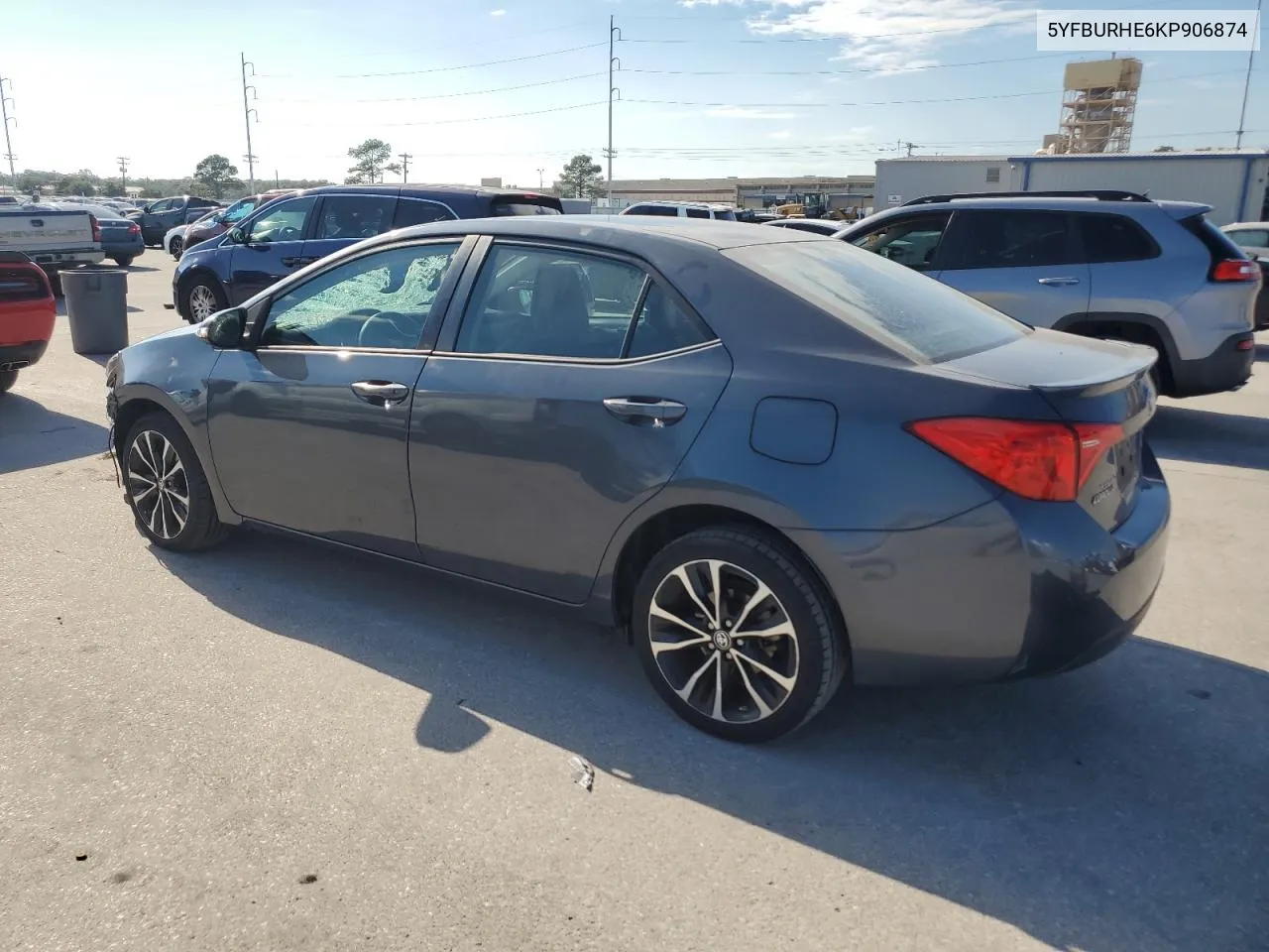 2019 Toyota Corolla L VIN: 5YFBURHE6KP906874 Lot: 73400284