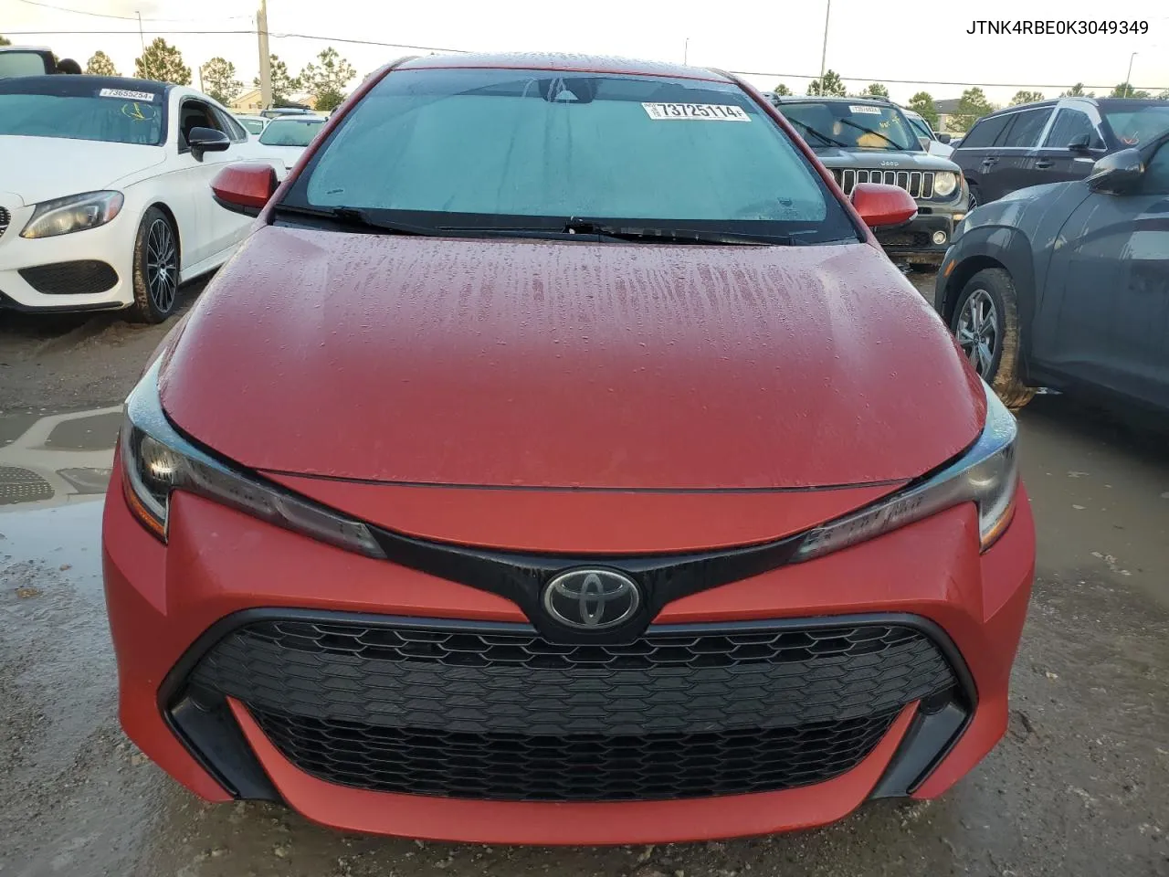 2019 Toyota Corolla Se VIN: JTNK4RBE0K3049349 Lot: 73725114