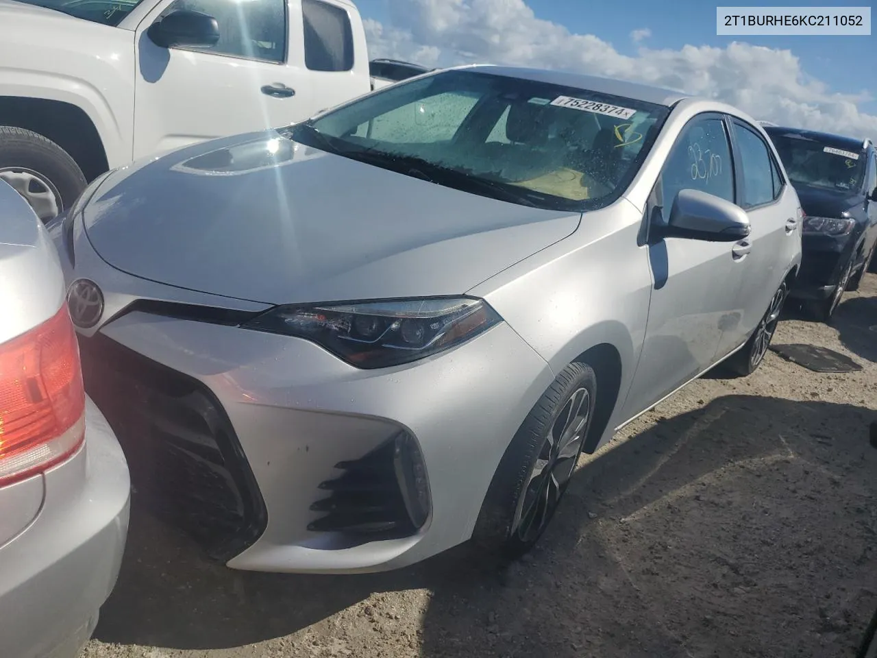 2019 Toyota Corolla L VIN: 2T1BURHE6KC211052 Lot: 75228374