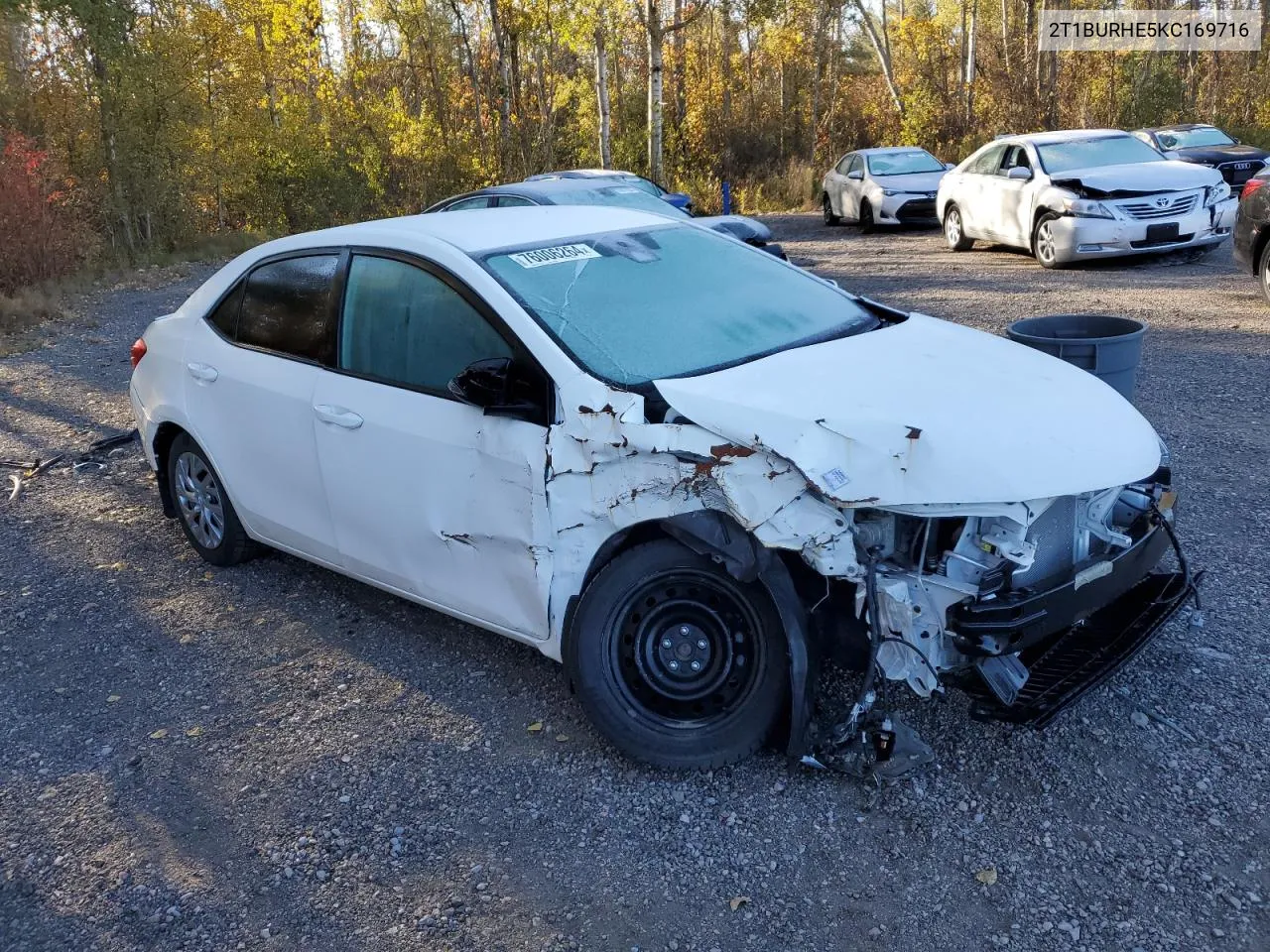 2019 Toyota Corolla L VIN: 2T1BURHE5KC169716 Lot: 76006264