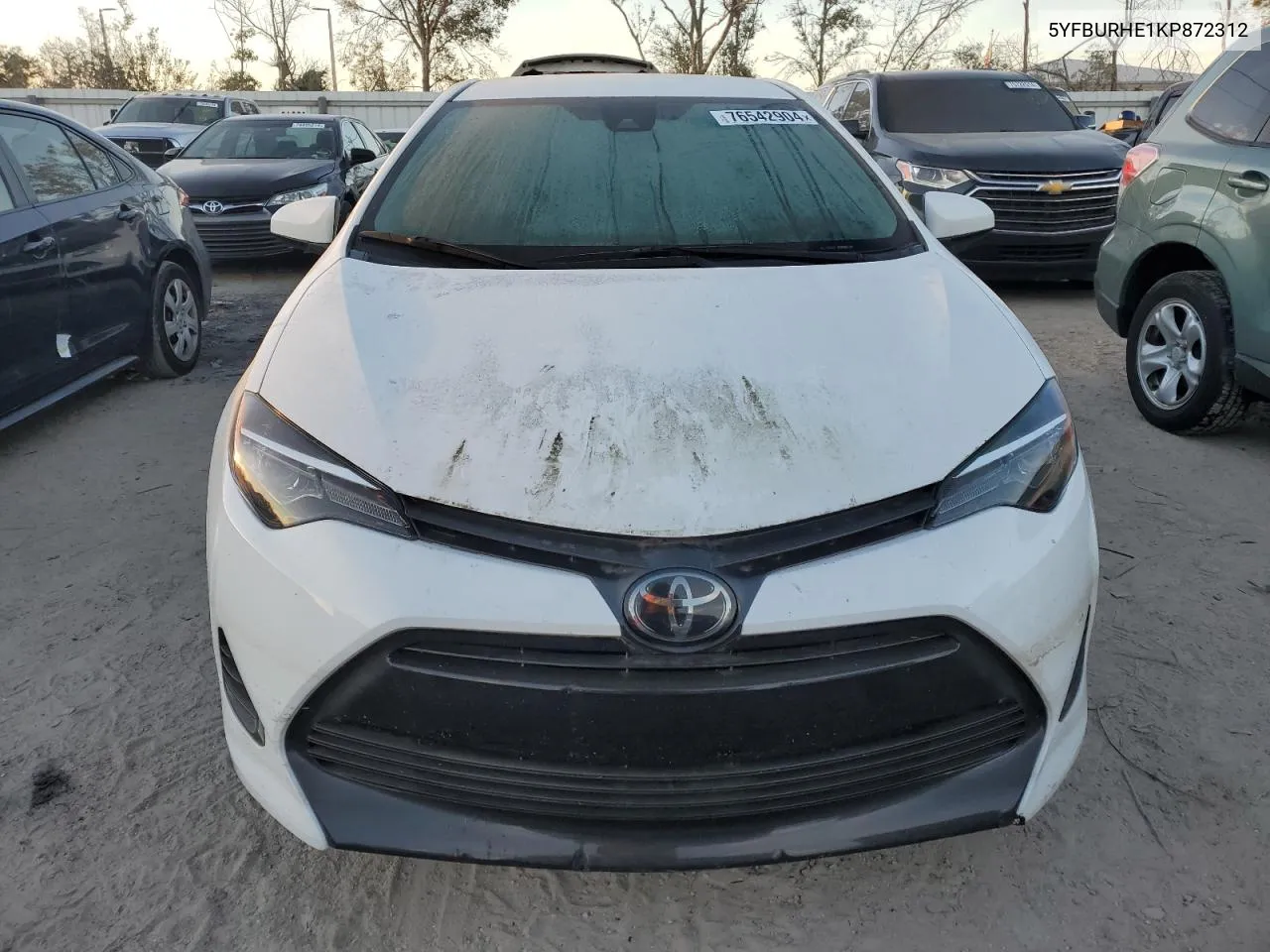 2019 Toyota Corolla L VIN: 5YFBURHE1KP872312 Lot: 76542904