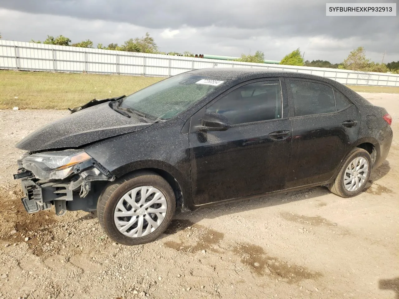 2019 Toyota Corolla L VIN: 5YFBURHEXKP932913 Lot: 77280554