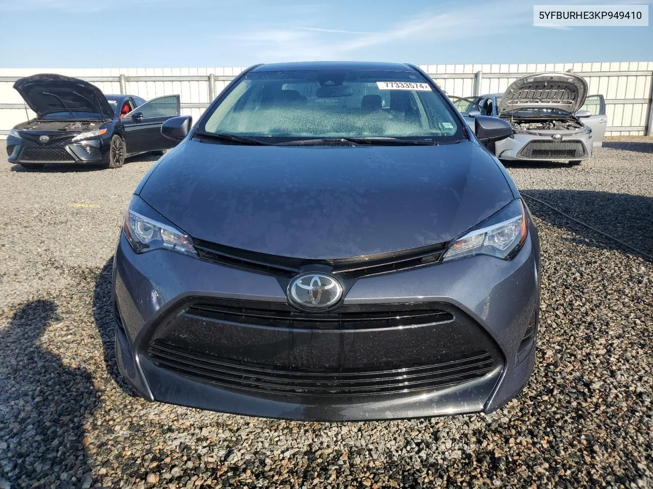 2019 Toyota Corolla L VIN: 5YFBURHE3KP949410 Lot: 77333574