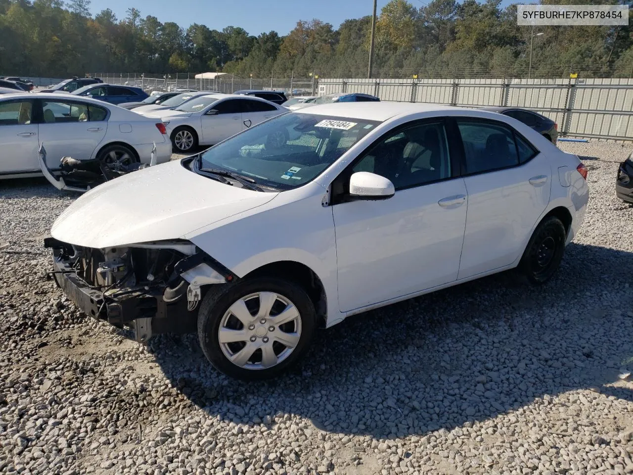 2019 Toyota Corolla L VIN: 5YFBURHE7KP878454 Lot: 77542484