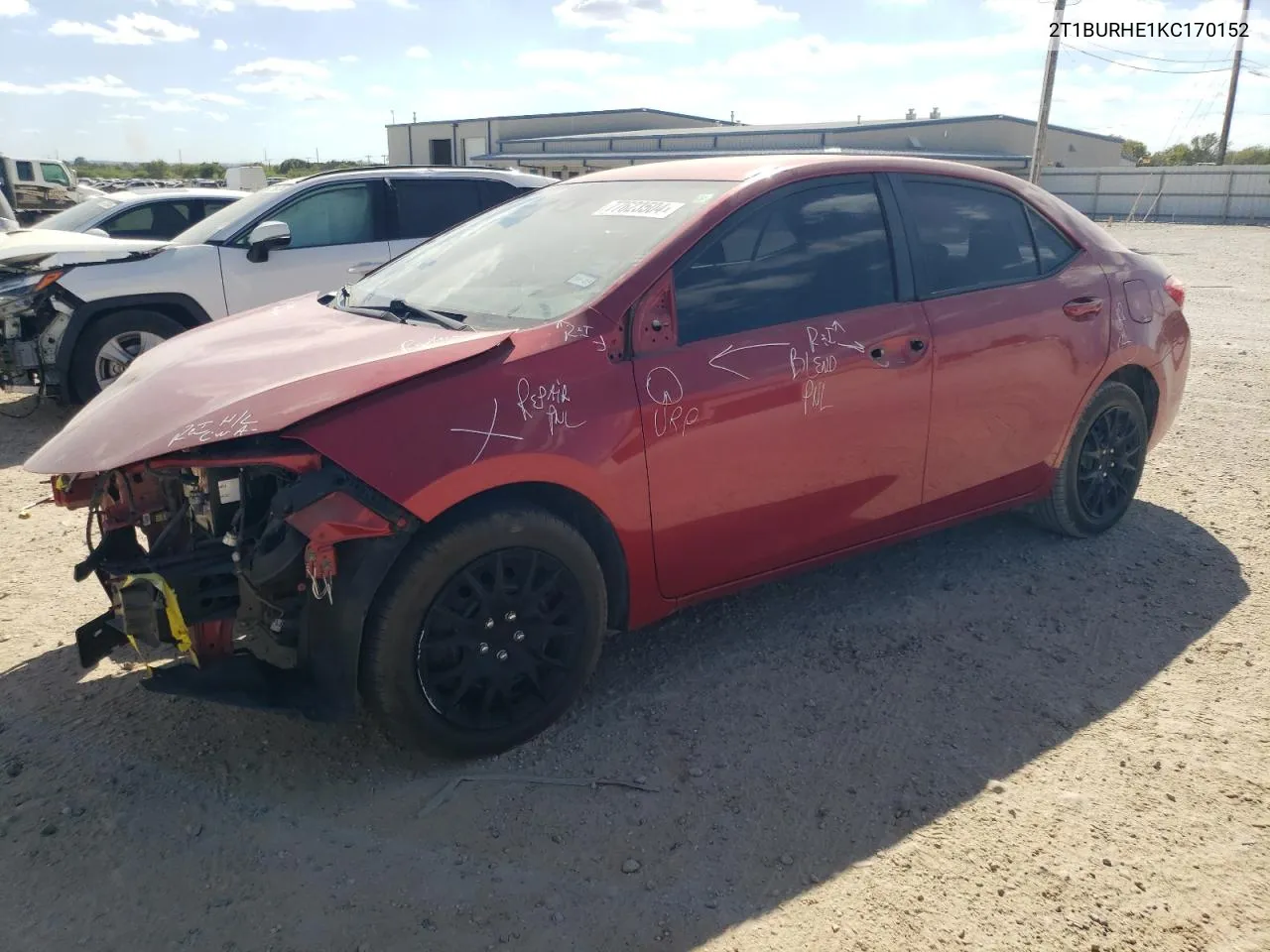 2019 Toyota Corolla L VIN: 2T1BURHE1KC170152 Lot: 77623504