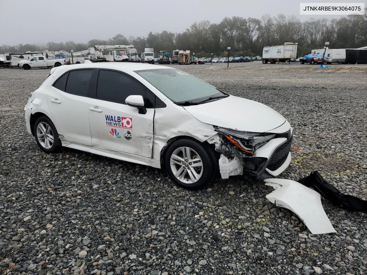 2019 Toyota Corolla Se VIN: JTNK4RBE9K3064075 Lot: 78461004