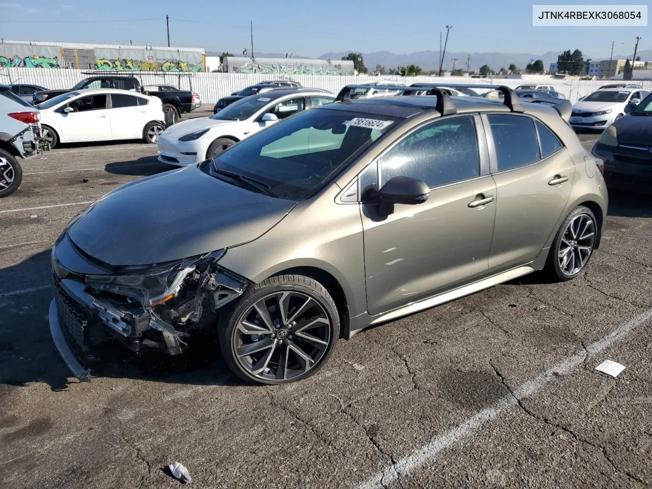 2019 Toyota Corolla Se VIN: JTNK4RBEXK3068054 Lot: 78516624