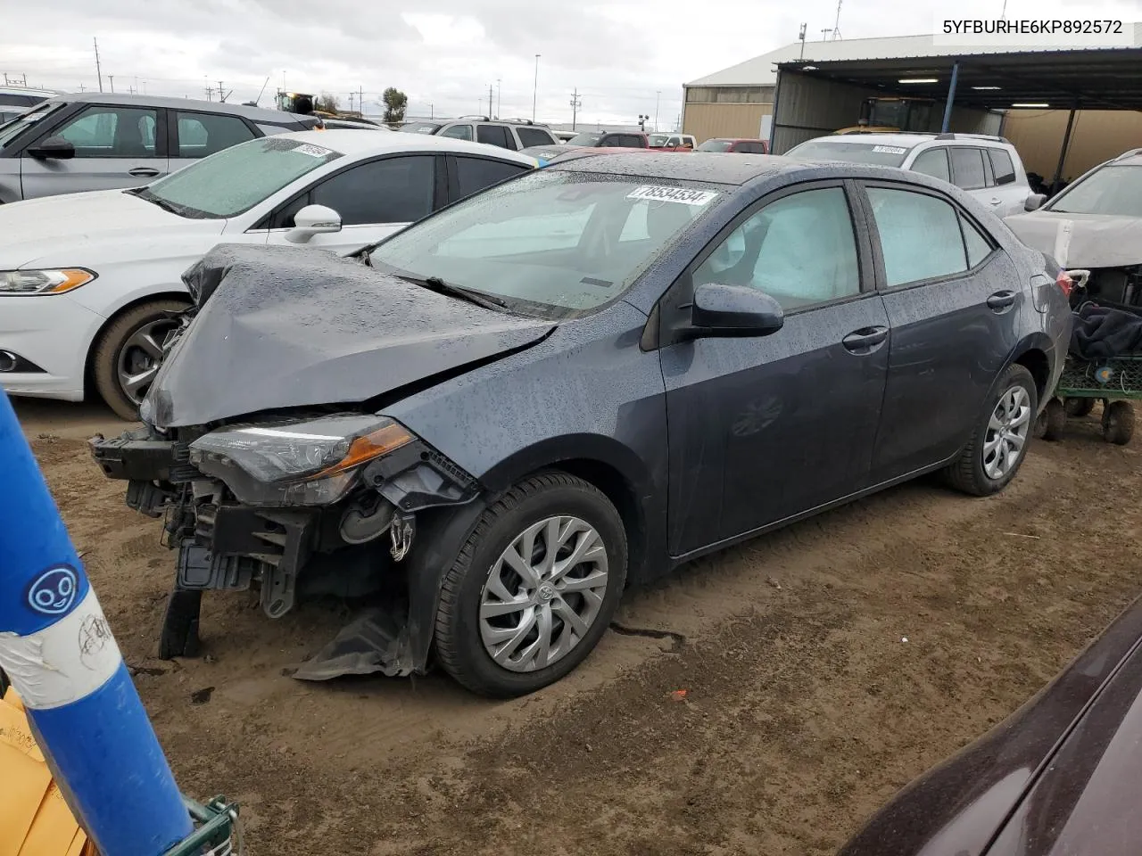 2019 Toyota Corolla L VIN: 5YFBURHE6KP892572 Lot: 78534534