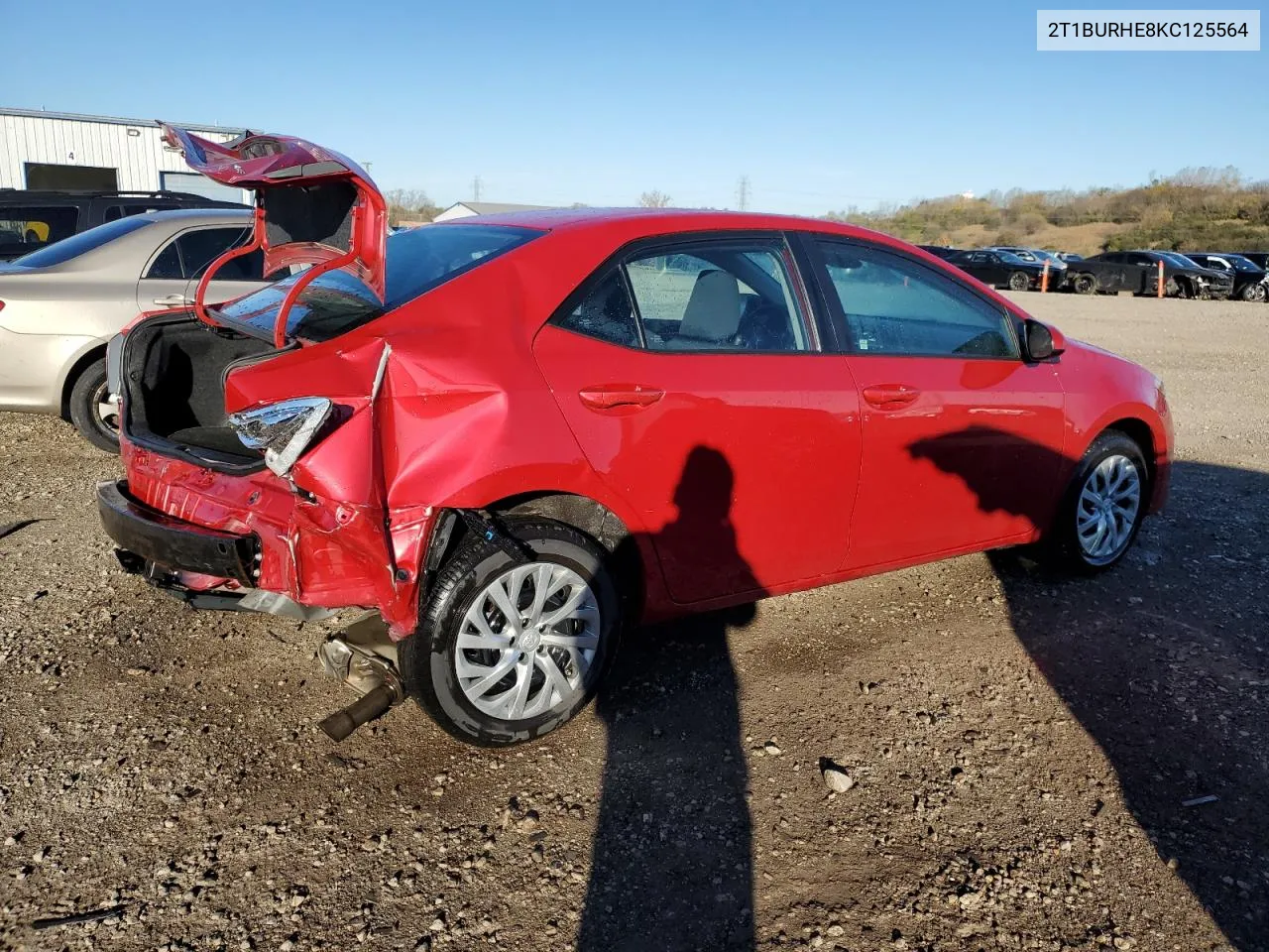 2019 Toyota Corolla L VIN: 2T1BURHE8KC125564 Lot: 78633974