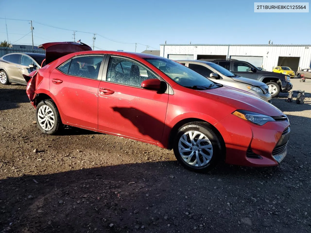 2019 Toyota Corolla L VIN: 2T1BURHE8KC125564 Lot: 78633974