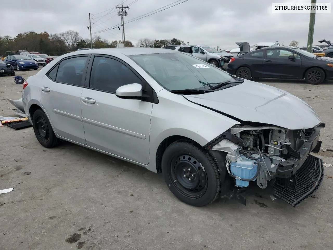 2019 Toyota Corolla L VIN: 2T1BURHE6KC191188 Lot: 79211624