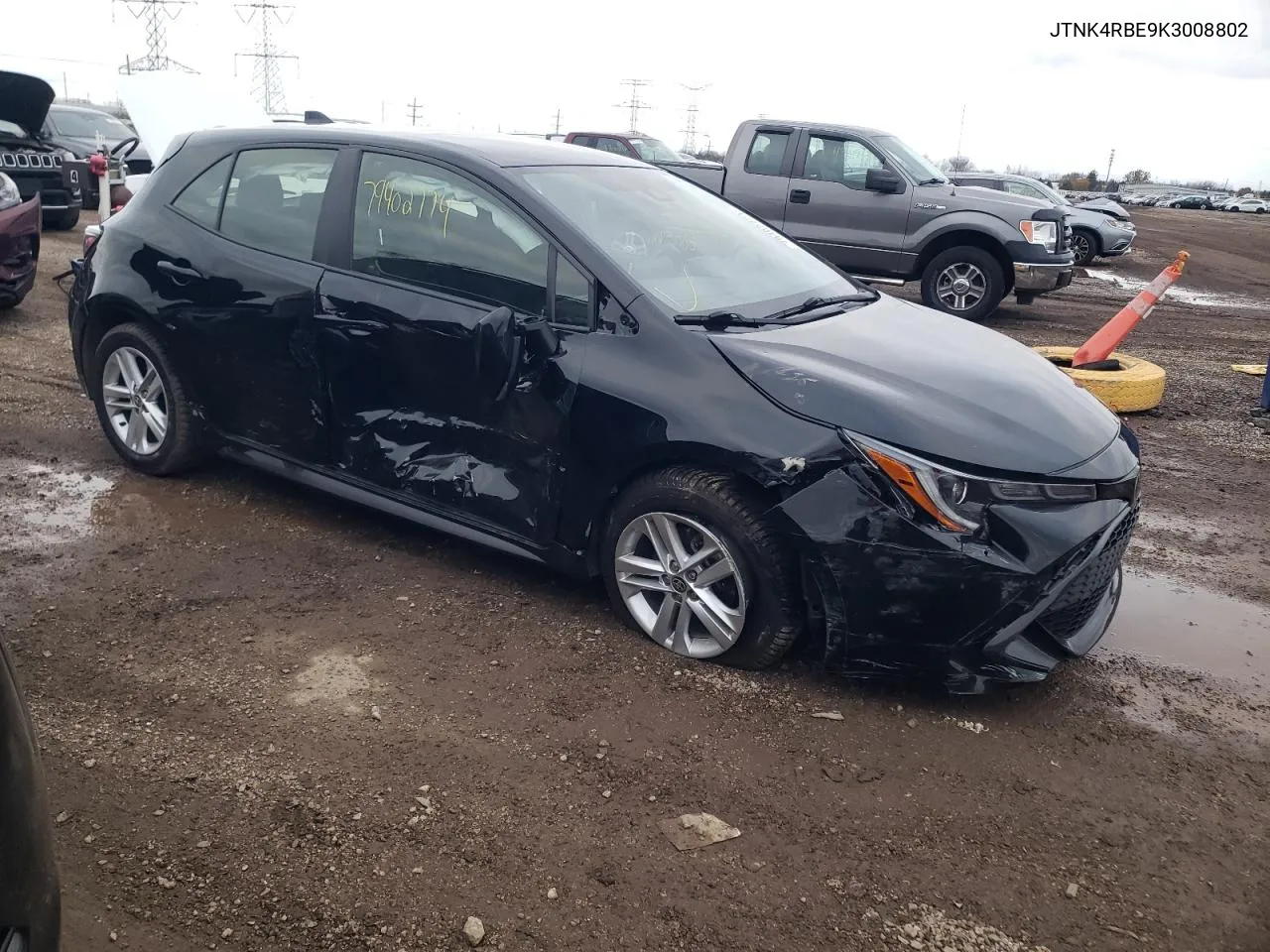 2019 Toyota Corolla Se VIN: JTNK4RBE9K3008802 Lot: 79402774