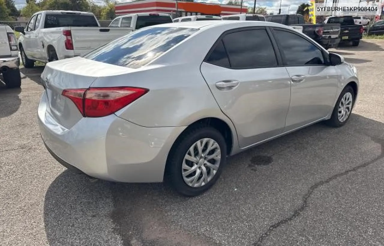 2019 Toyota Corolla L VIN: 5YFBURHE1KP908404 Lot: 79698364