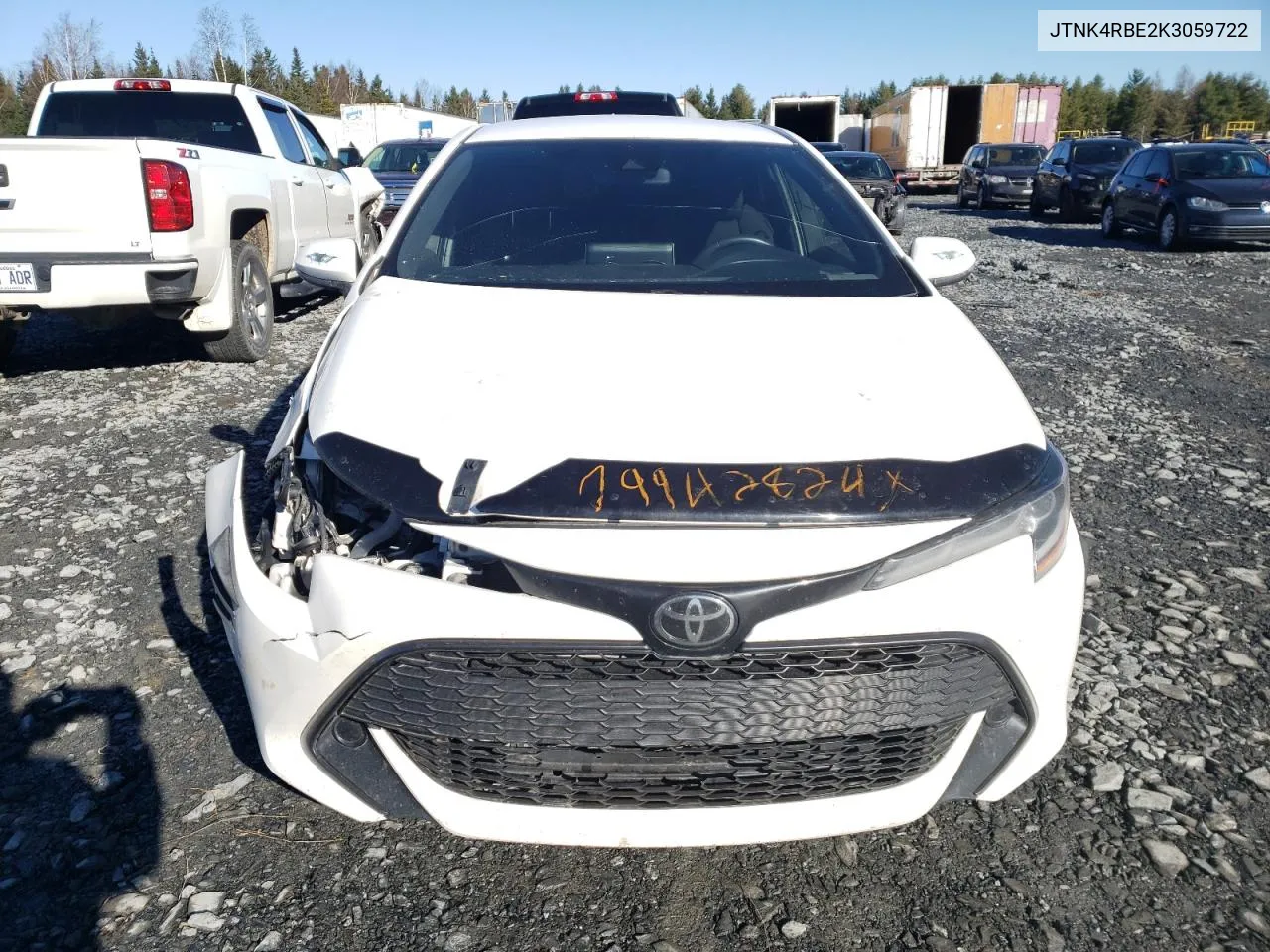 2019 Toyota Corolla Se VIN: JTNK4RBE2K3059722 Lot: 79942824