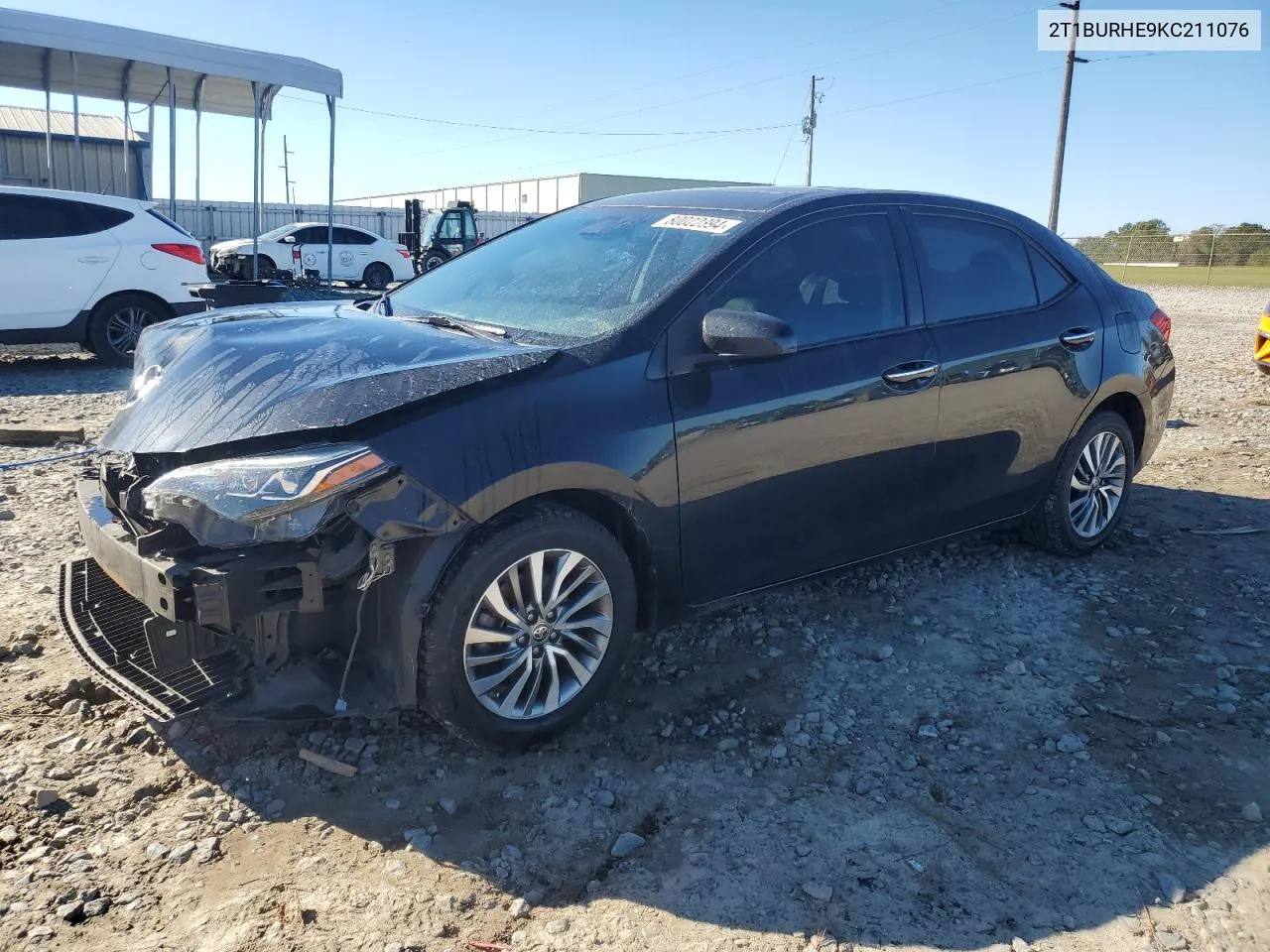 2019 Toyota Corolla L VIN: 2T1BURHE9KC211076 Lot: 80022894