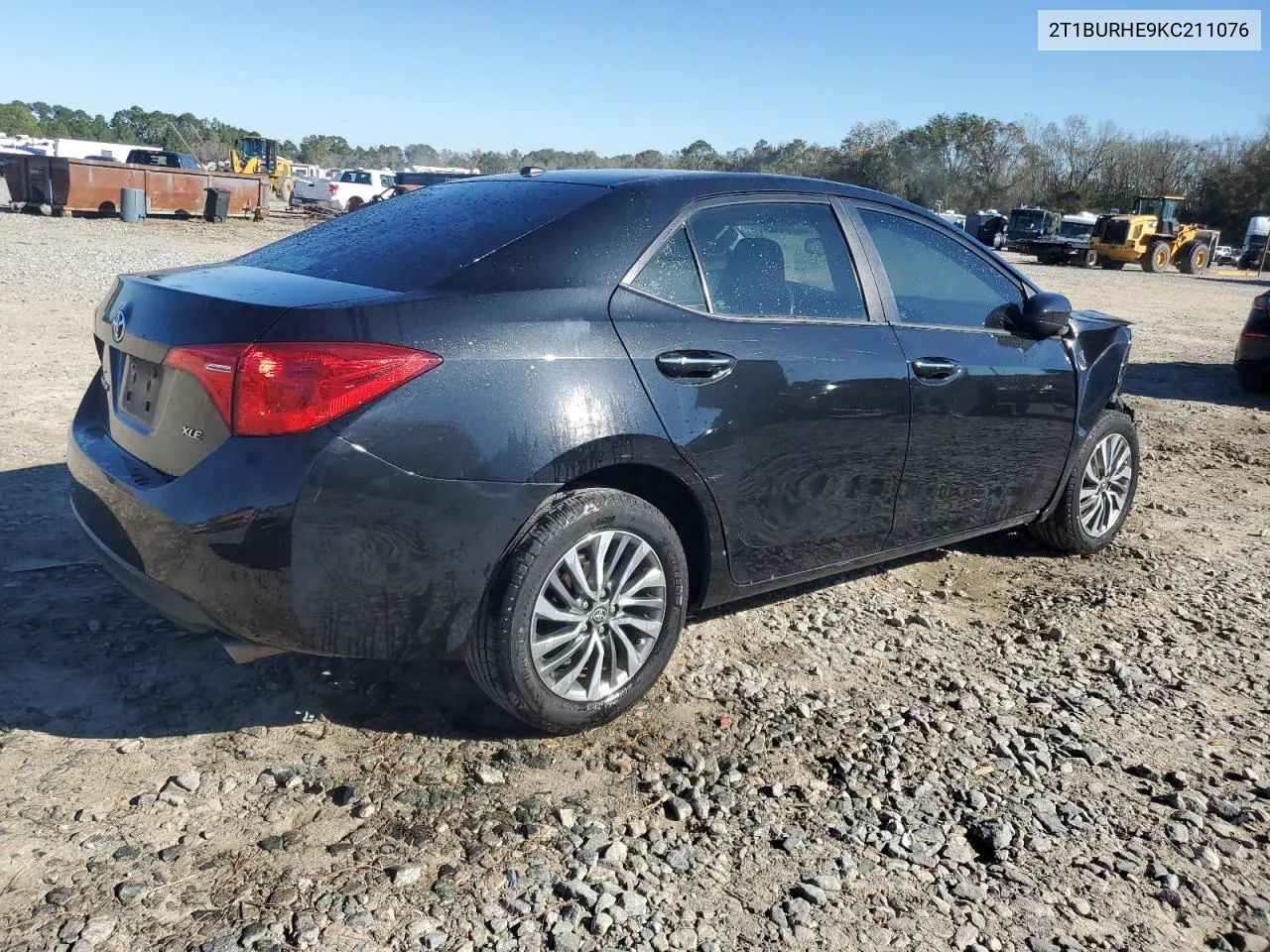 2019 Toyota Corolla L VIN: 2T1BURHE9KC211076 Lot: 80022894