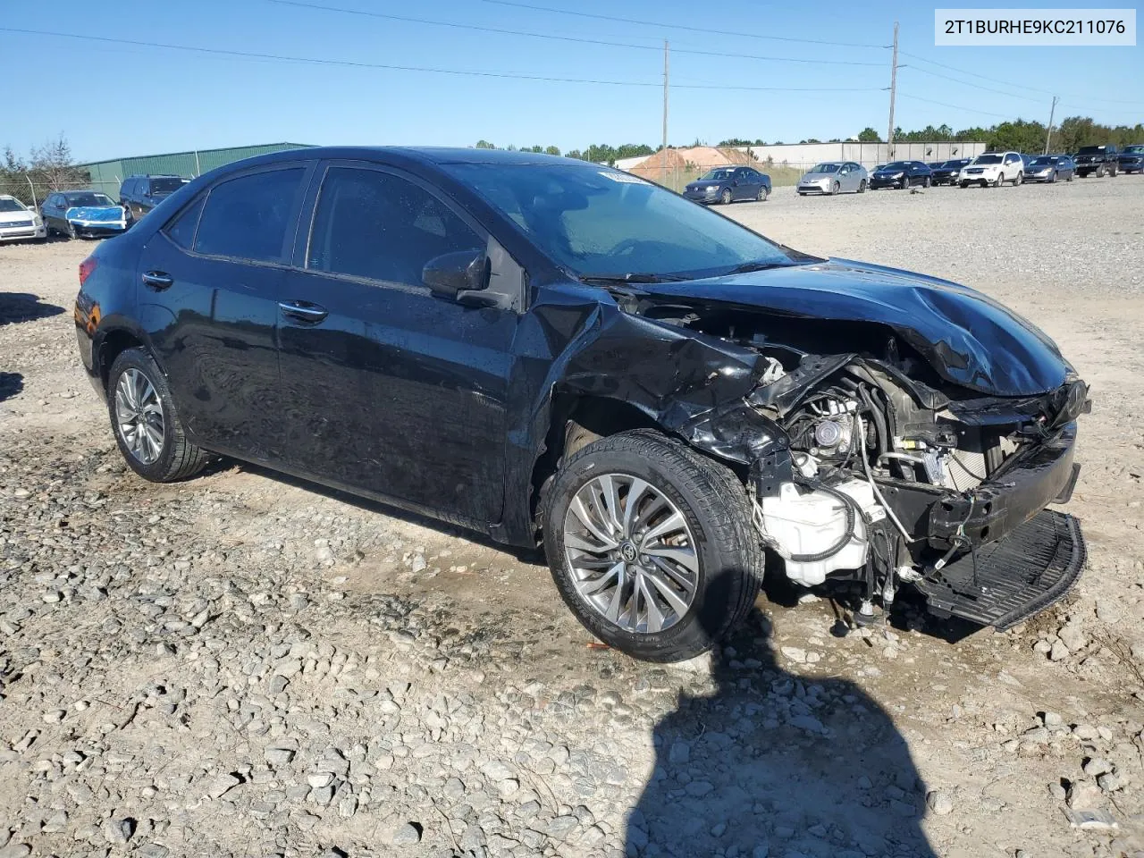 2019 Toyota Corolla L VIN: 2T1BURHE9KC211076 Lot: 80022894