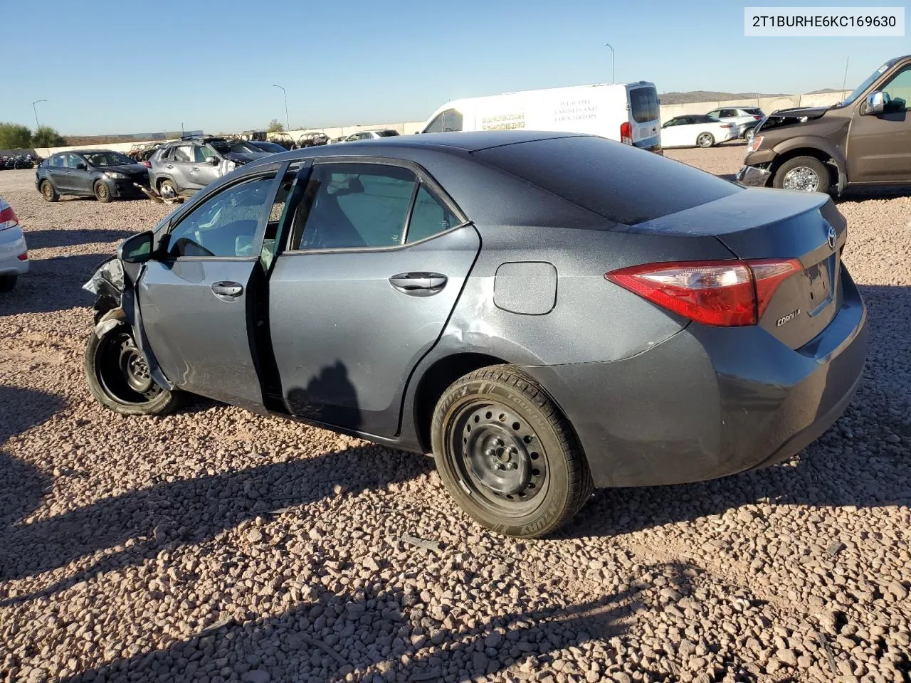 2019 Toyota Corolla L VIN: 2T1BURHE6KC169630 Lot: 80030174