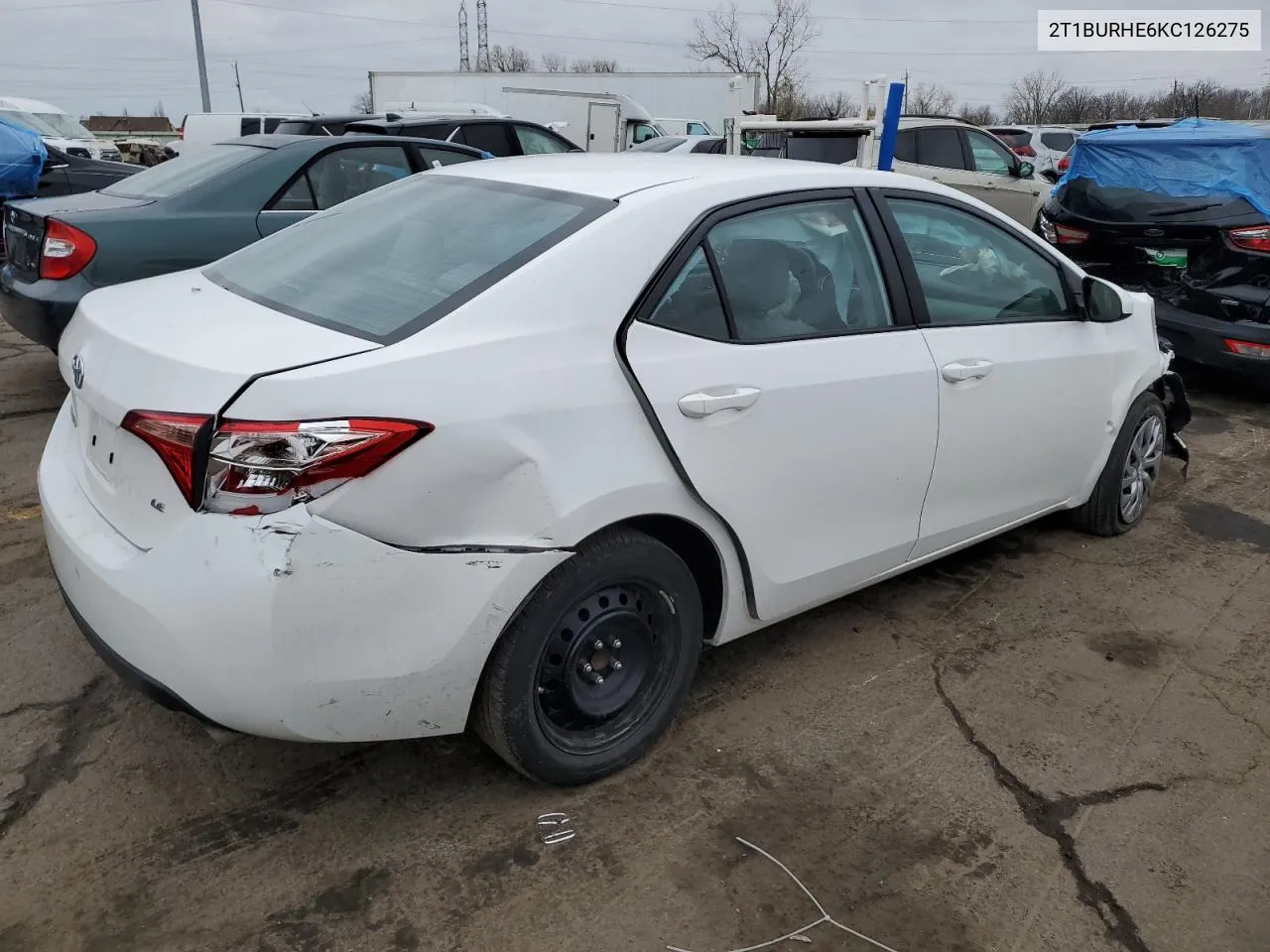 2019 Toyota Corolla L VIN: 2T1BURHE6KC126275 Lot: 80074664