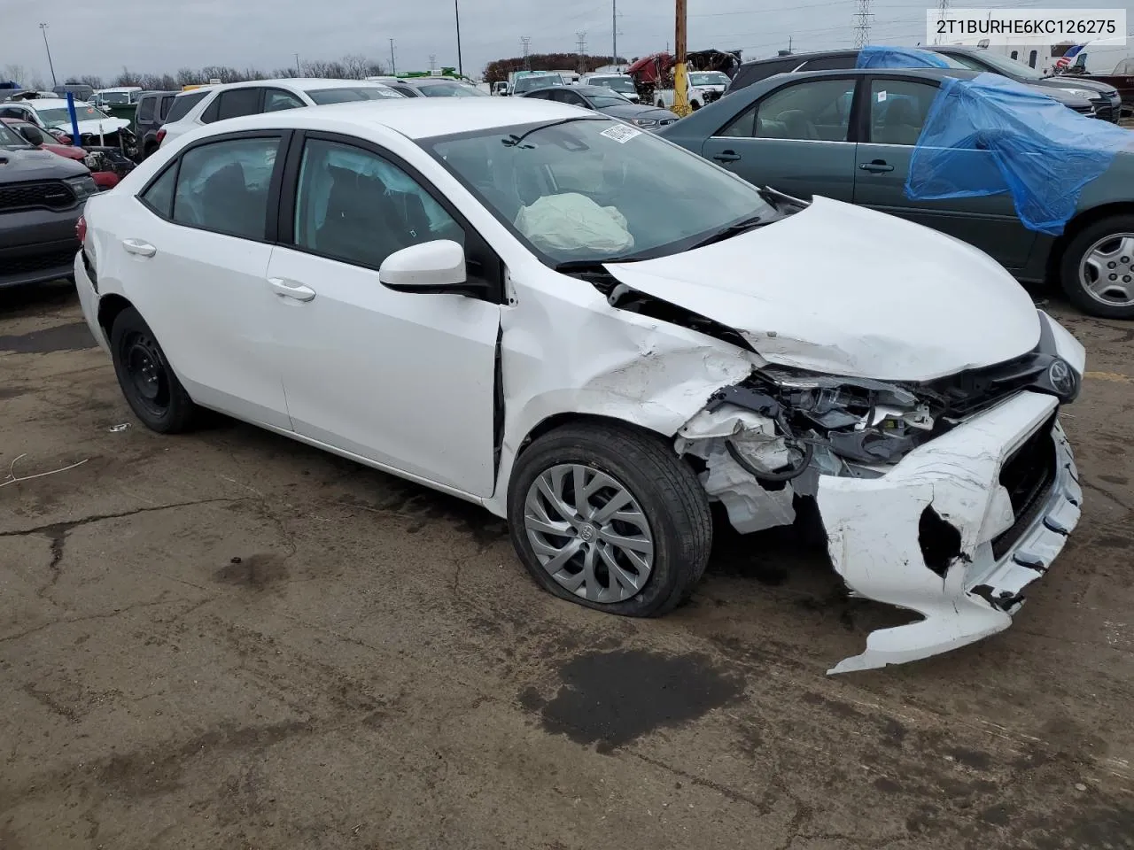 2019 Toyota Corolla L VIN: 2T1BURHE6KC126275 Lot: 80074664