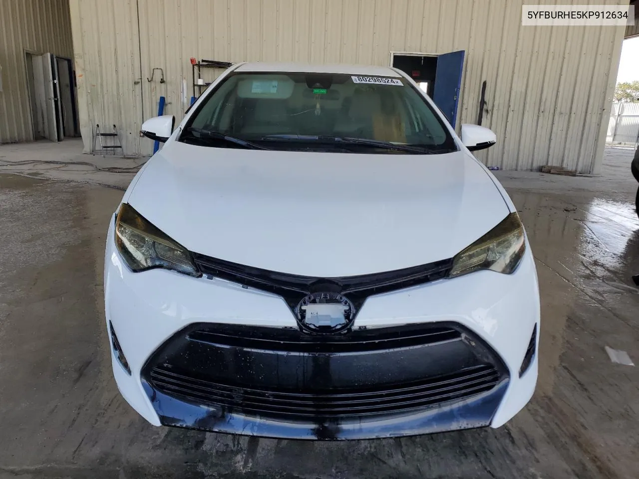 2019 Toyota Corolla L VIN: 5YFBURHE5KP912634 Lot: 80298524