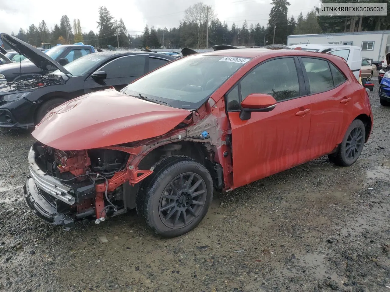 2019 Toyota Corolla Se VIN: JTNK4RBEXK3005035 Lot: 80439054