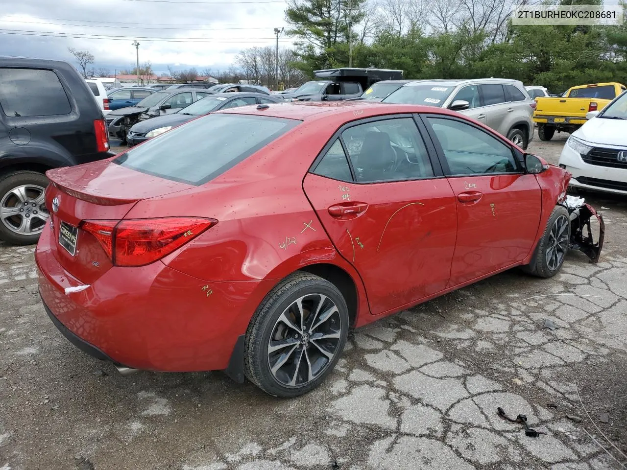 2019 Toyota Corolla L VIN: 2T1BURHE0KC208681 Lot: 80732304