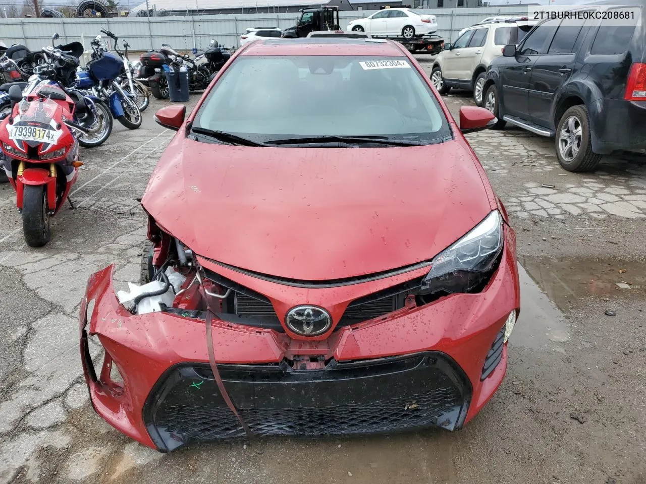 2019 Toyota Corolla L VIN: 2T1BURHE0KC208681 Lot: 80732304