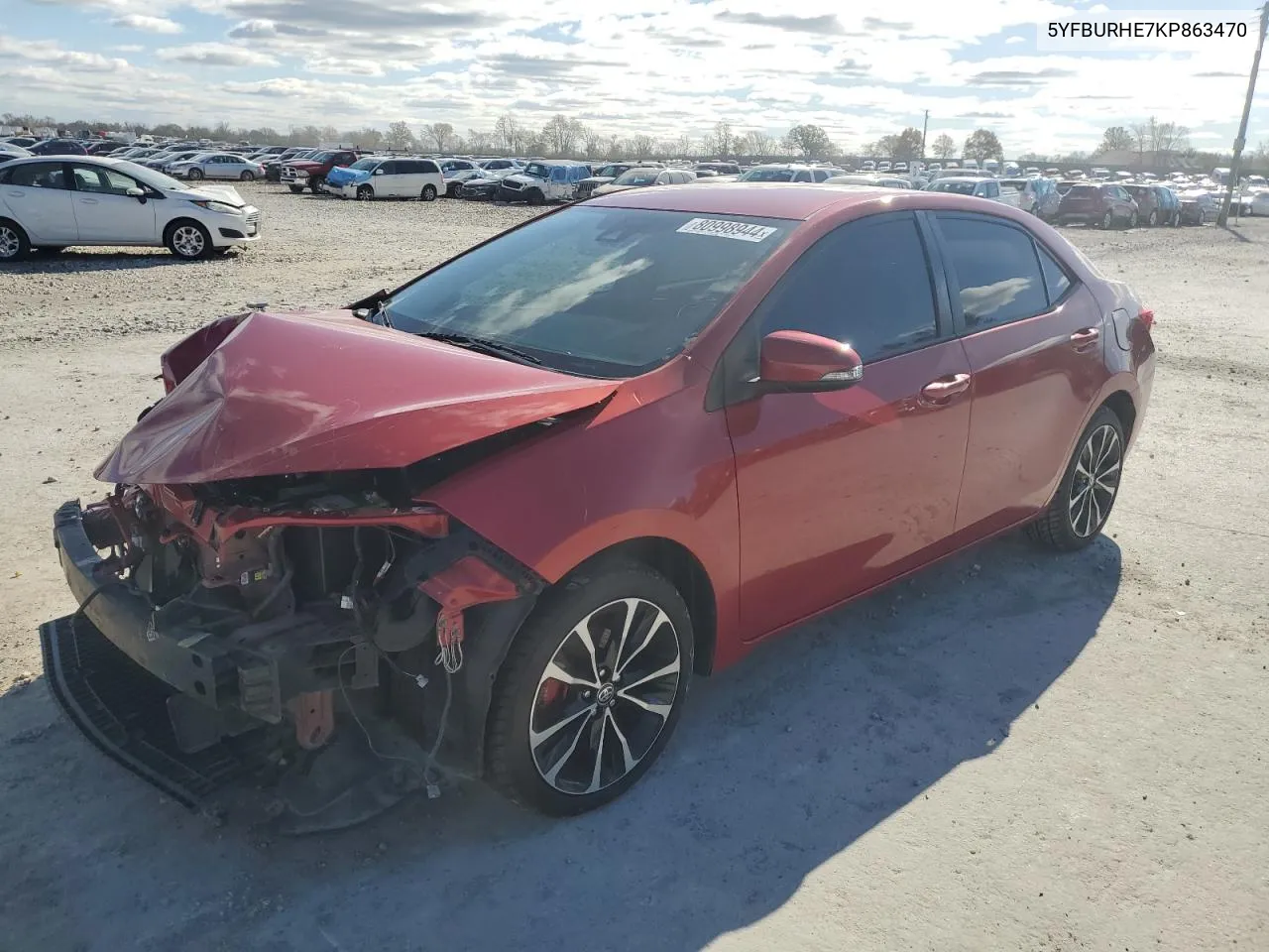 2019 Toyota Corolla L VIN: 5YFBURHE7KP863470 Lot: 80998944