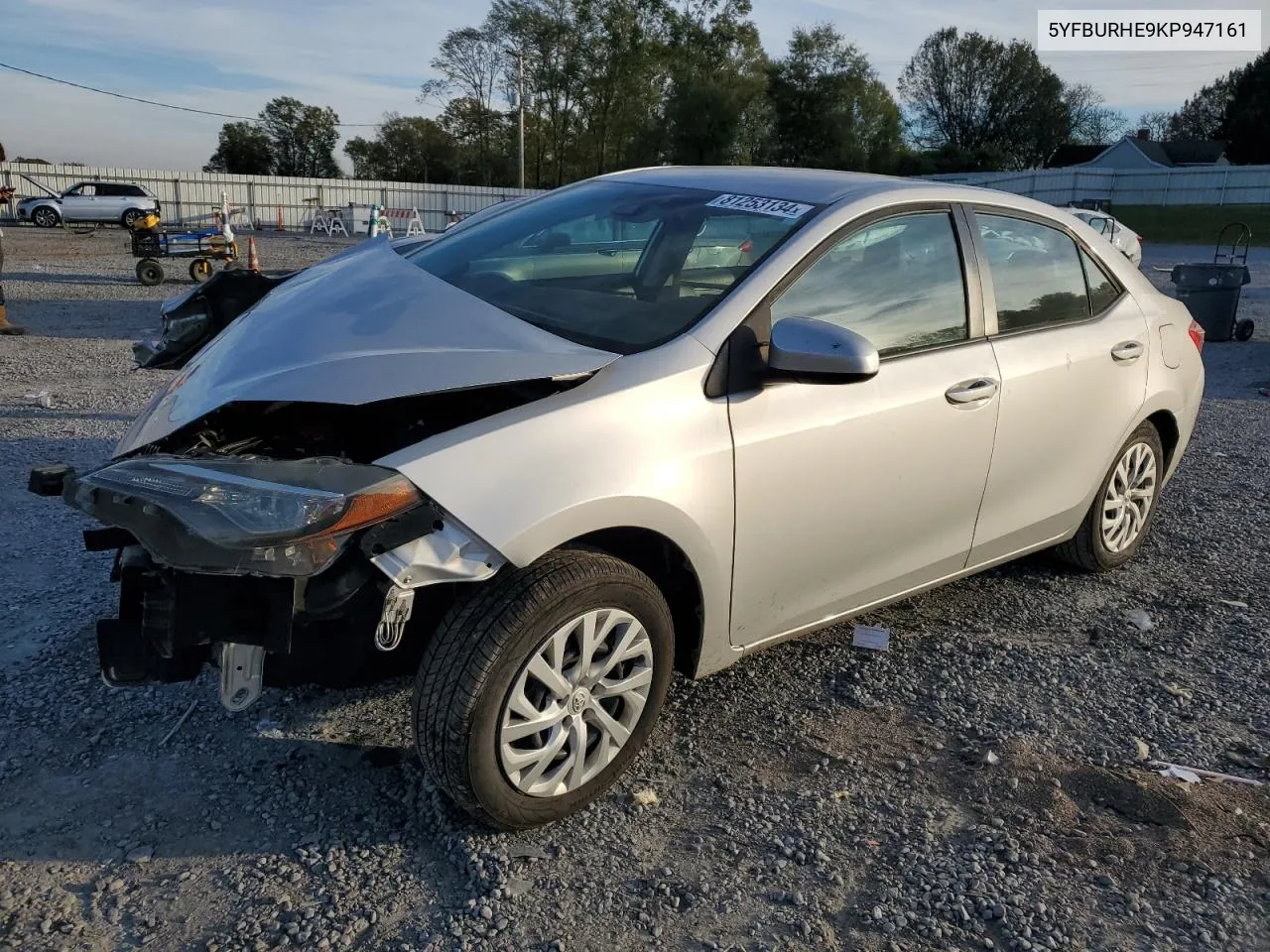 2019 Toyota Corolla L VIN: 5YFBURHE9KP947161 Lot: 81253134