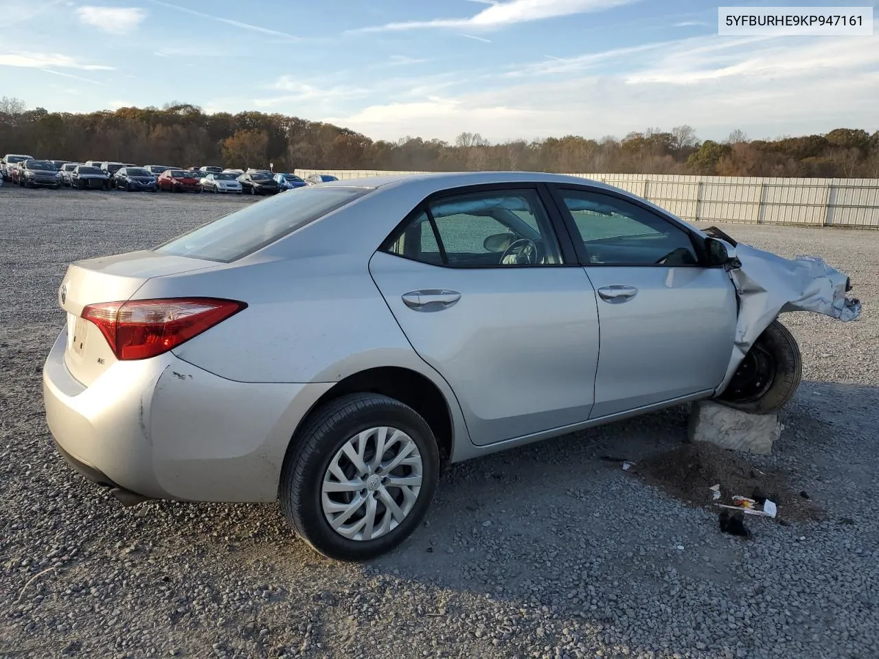 2019 Toyota Corolla L VIN: 5YFBURHE9KP947161 Lot: 81253134