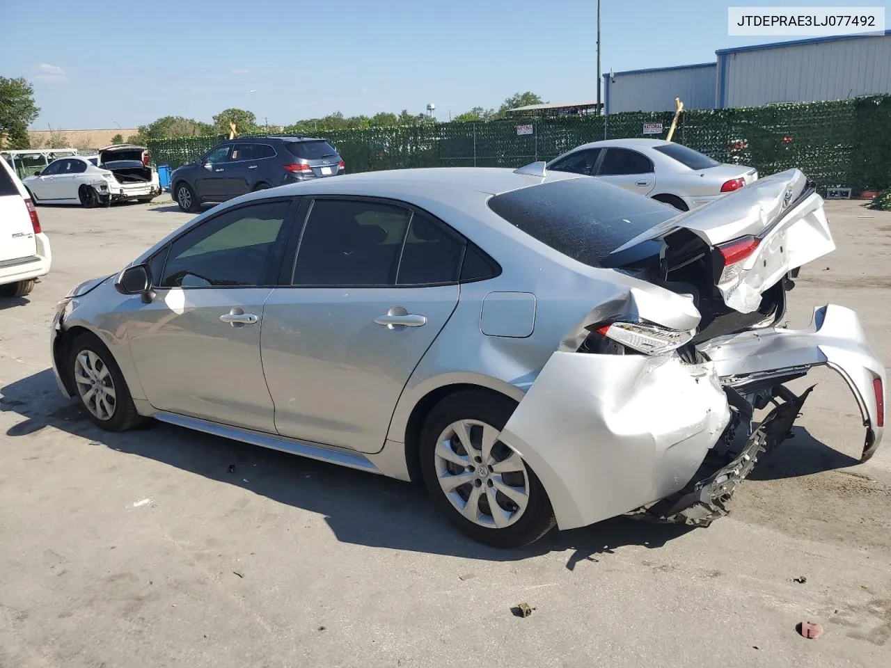 2020 Toyota Corolla Le VIN: JTDEPRAE3LJ077492 Lot: 52243264