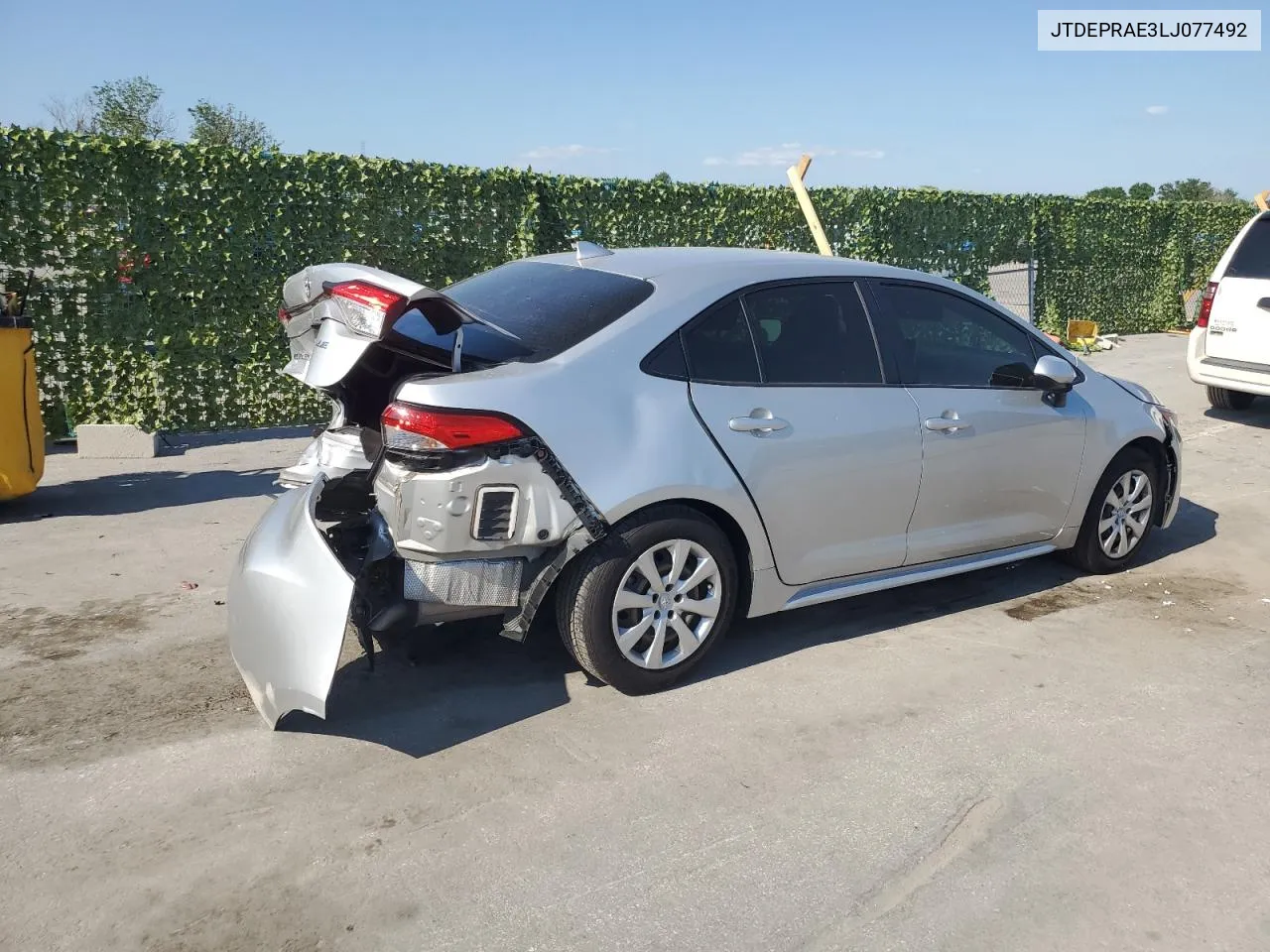 2020 Toyota Corolla Le VIN: JTDEPRAE3LJ077492 Lot: 52243264