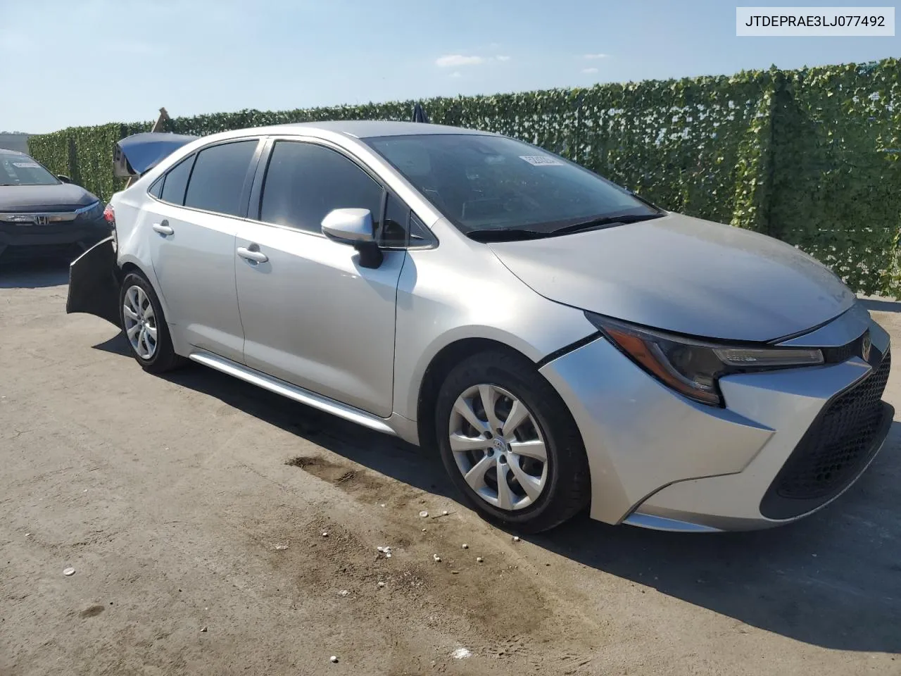 2020 Toyota Corolla Le VIN: JTDEPRAE3LJ077492 Lot: 52243264